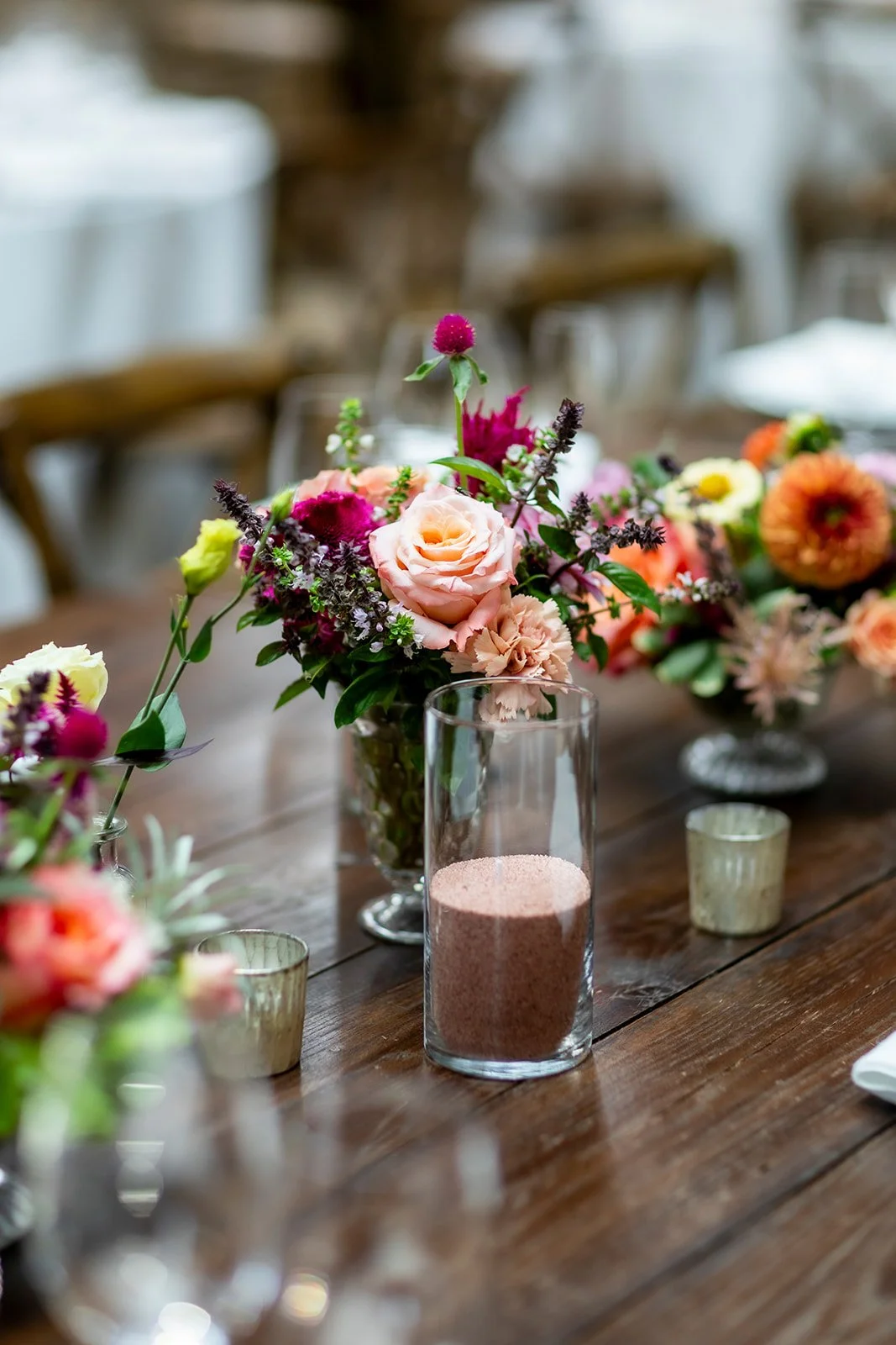 Colorful wedding reception at The Apiary in Lexington, Kentucky