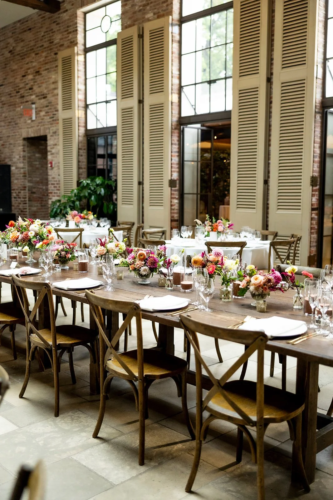 Colorful wedding reception at The Apiary in Lexington, Kentucky