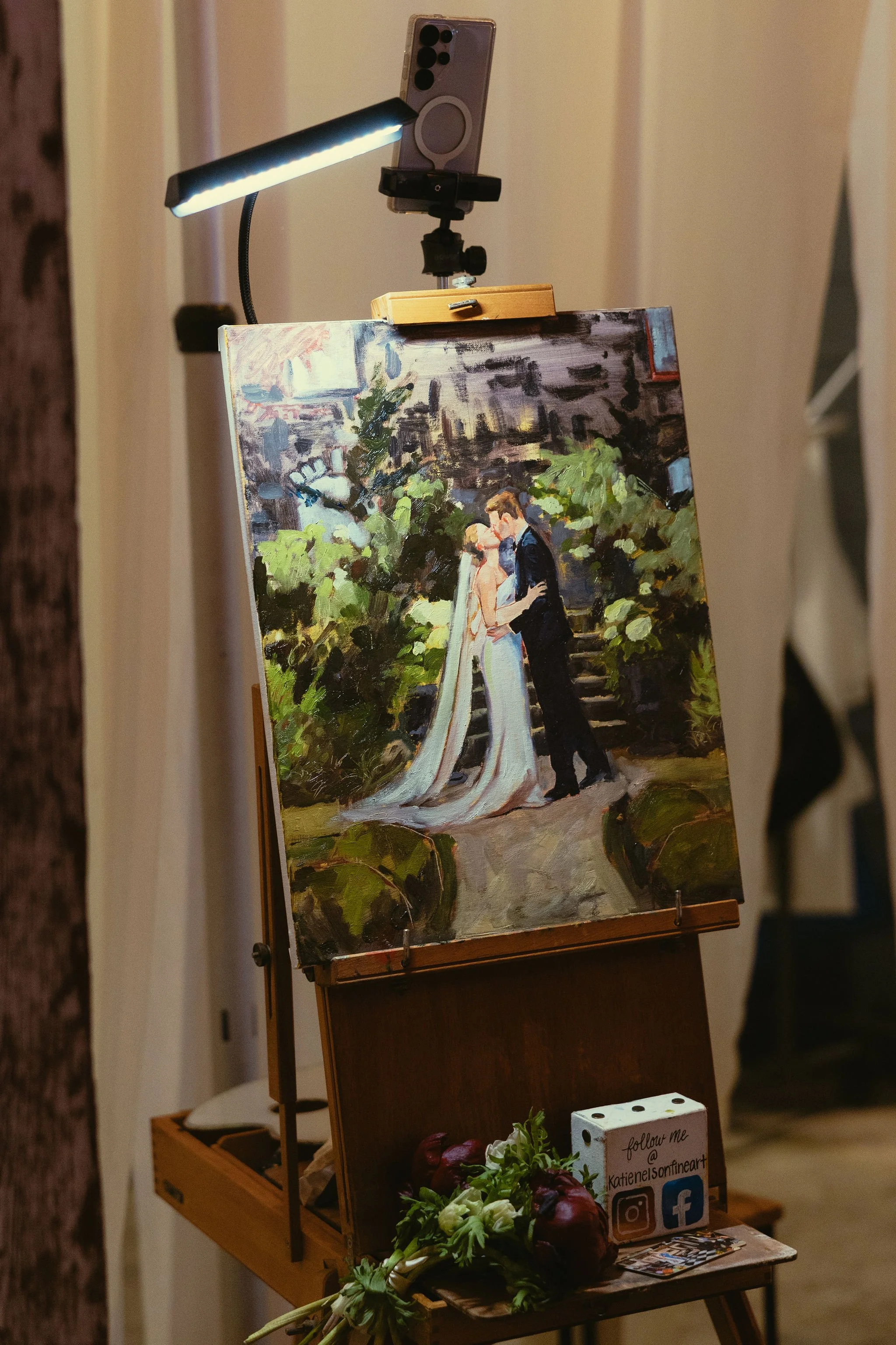 Live painting by Katie Nelson at Castle and Key