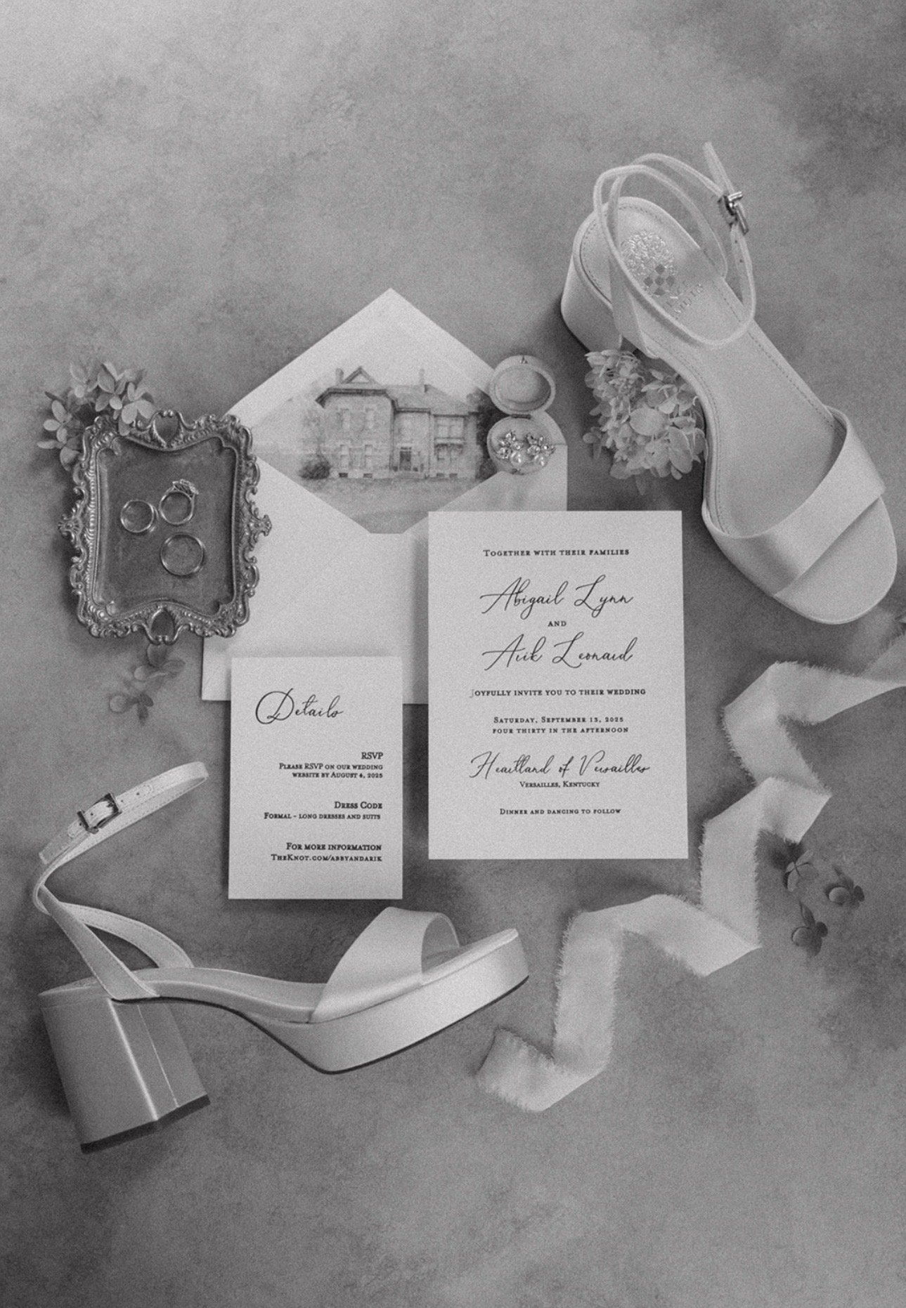 Wedding day details for Versailles, Kentucky wedding