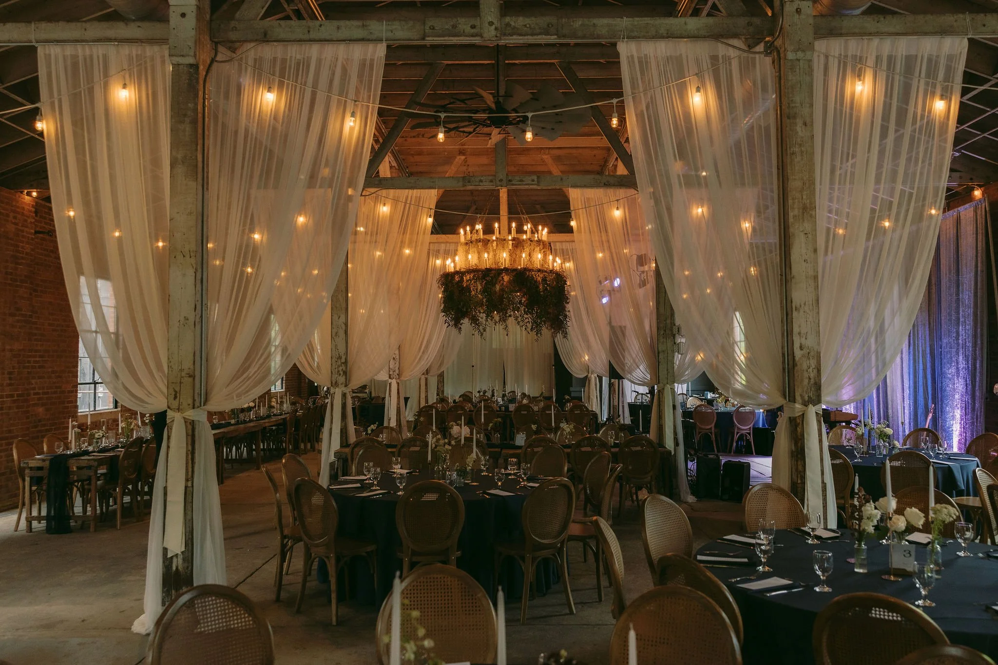 Moody setup for reception at Castle and Key