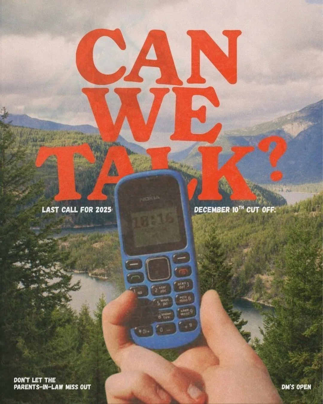 CAN WE TALK? 

Last orders for 2025 are almost upon us -
Get your order in by December 10 so Santa can deliver before the 24th.

IT&rsquo;S NOT OVER, YET!