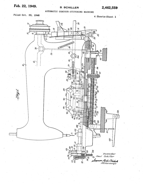 Saul's patent for a sewing machine