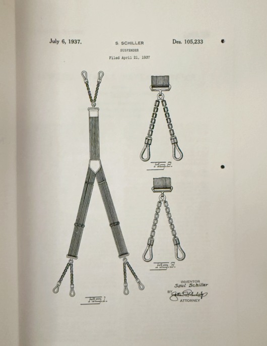 Saul's patent for suspenders