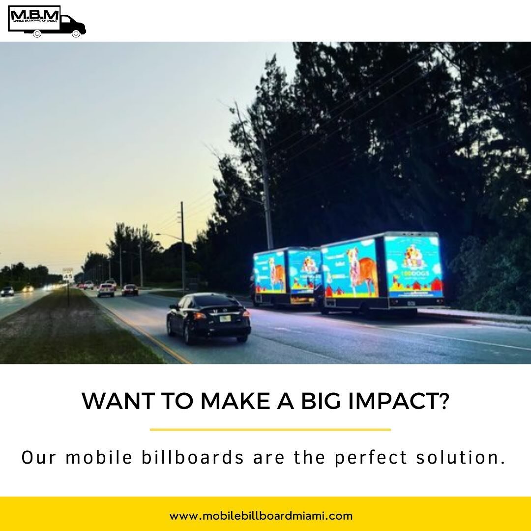 Take your advertising to new places with our mobile billboards. Reach customers on the move and leave a lasting impression. 

Contact us now- www.mobilebillboardmiami.com

#digitaledtruck #digitalbillboardtruck #billboard #advertising #mobileadvertis