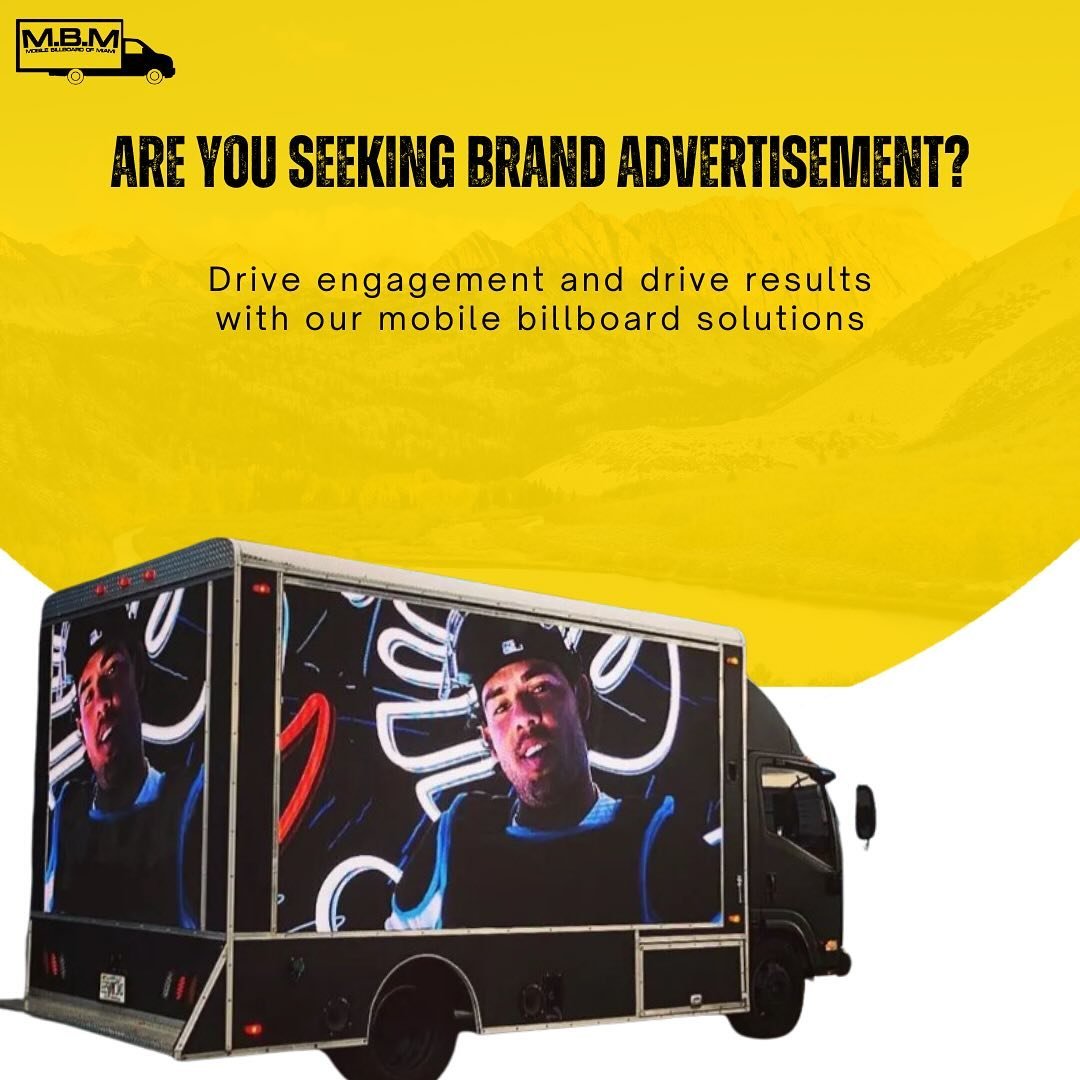 Want to boost your brand&rsquo;s visibility? Our mobile billboard solutions are here to drive engagement and deliver results. Let&rsquo;s take your brand on the road! 

www.mobilebillboardmiami.com

#digitaledtruck #digitalbillboardtruck #billboard #