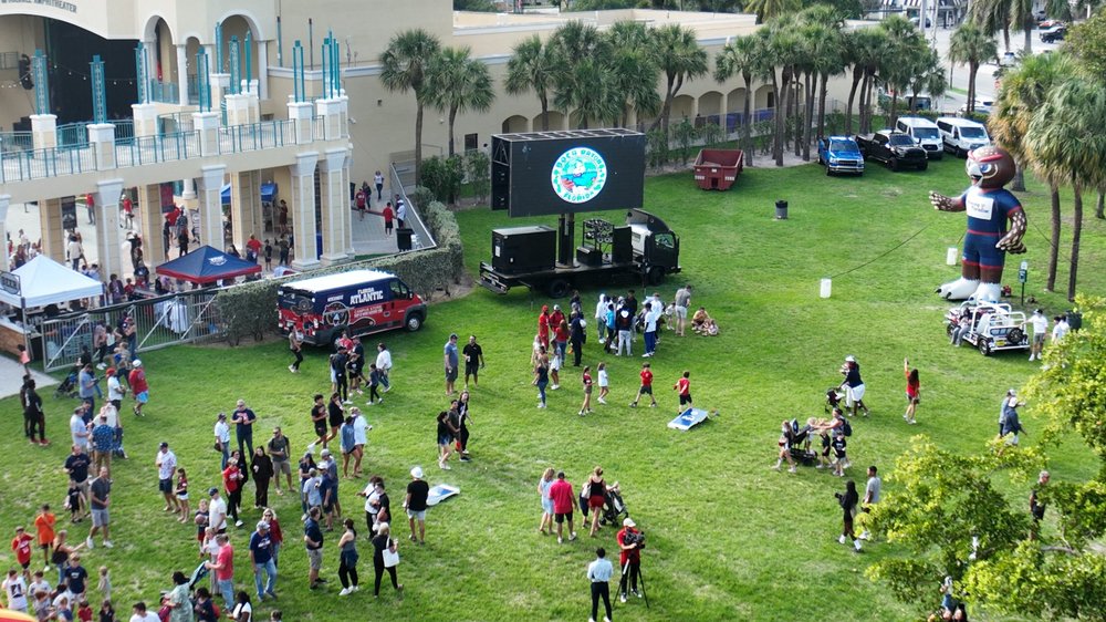 Mobile LED video wall positioned for a City of Boca Raton event