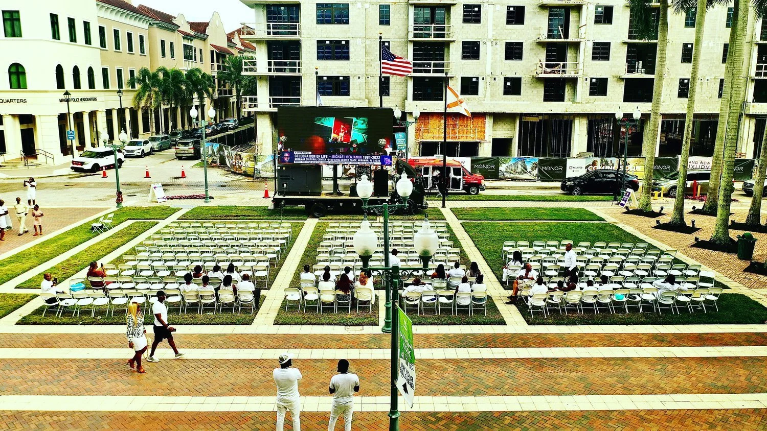 Mobile Billboard Miami MAX 360 LED display showing event content outdoors