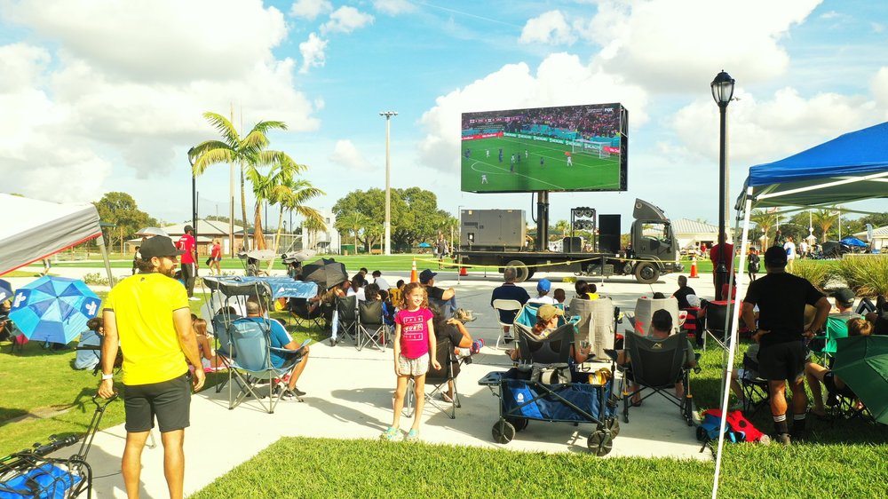 MAX 360 LED screen rental for a three-day soccer finals event in Plantation Florida
