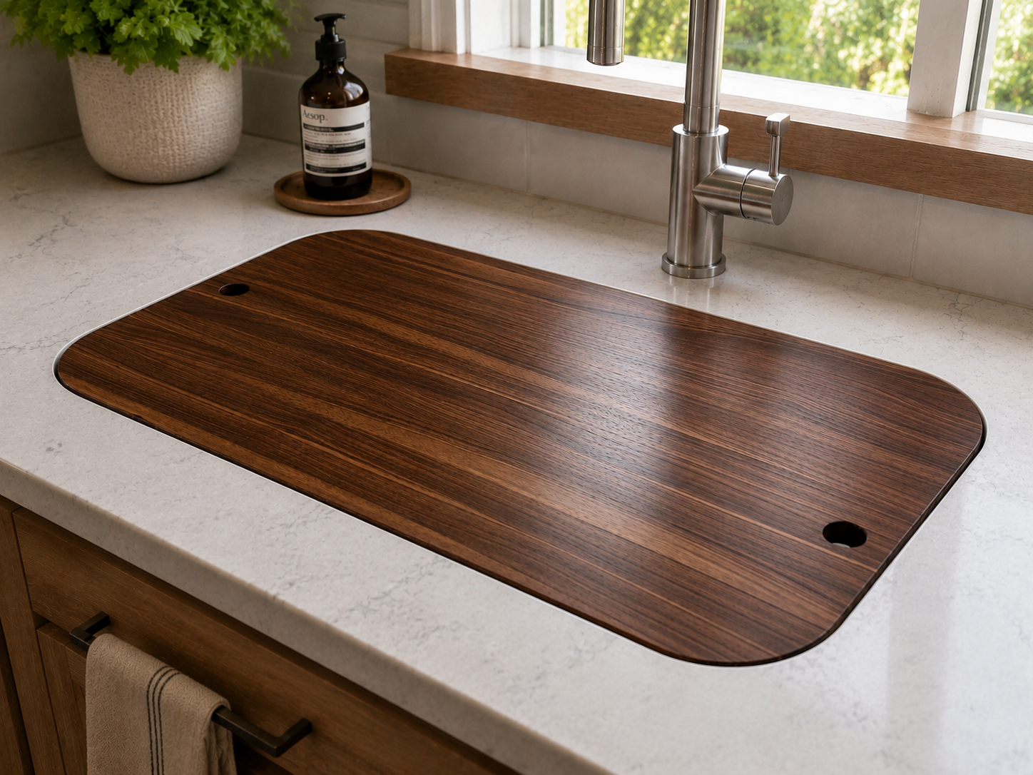 Walnut Sink Insert