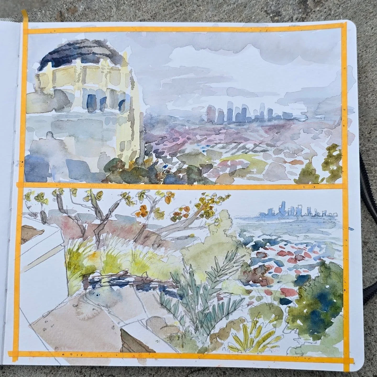 In the wee hours of Friday morning, I joined @warriorpainters for sunrise paint session at Griffith observatory. While it was chilly and overcast, it was completely beautiful and reminds me of all the things I like about my city!
