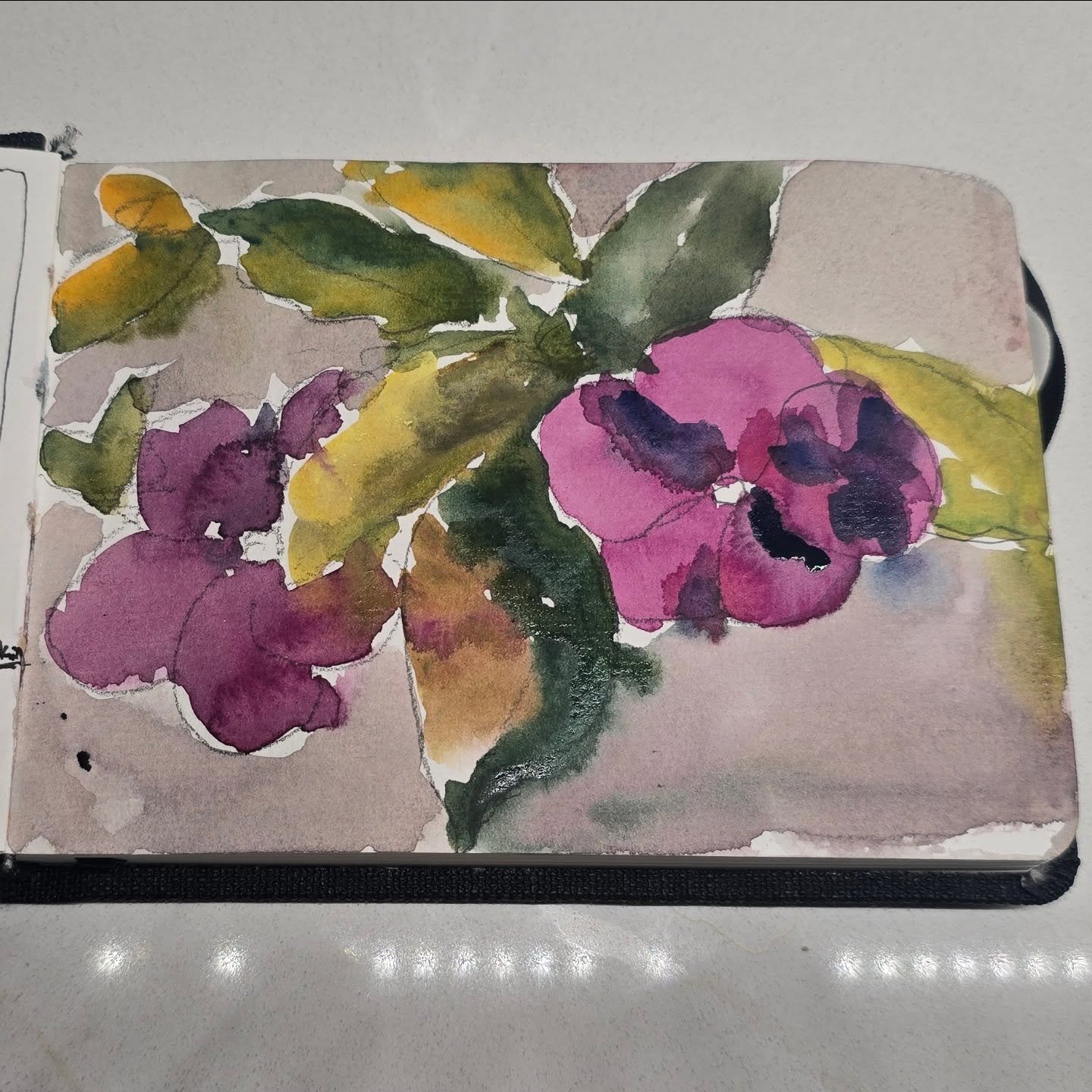 I did an underdrawing on this one...and like it less than the others so far. 🤷&zwj;♀️

#pleinairpril #sketchbook #watercolors #gooutsideandplay