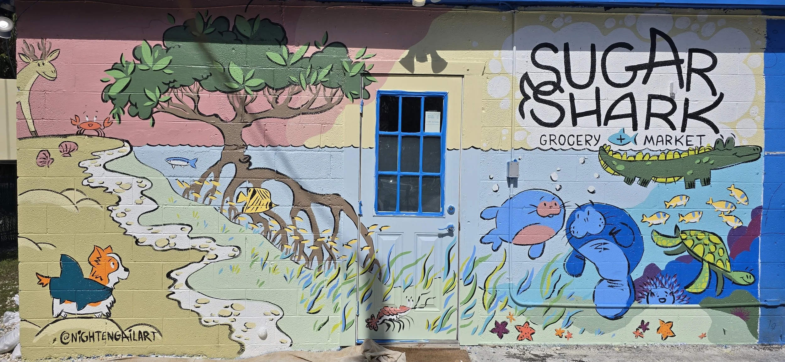 Sugar Shark back wall complete mural