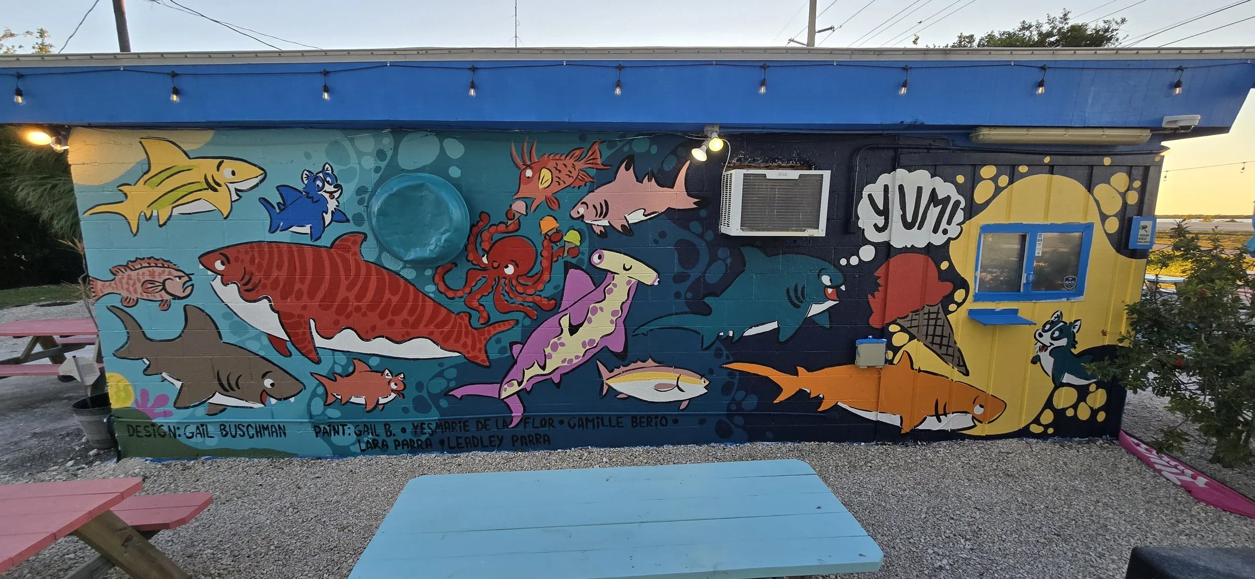 Sugar Shark side wall complete mural