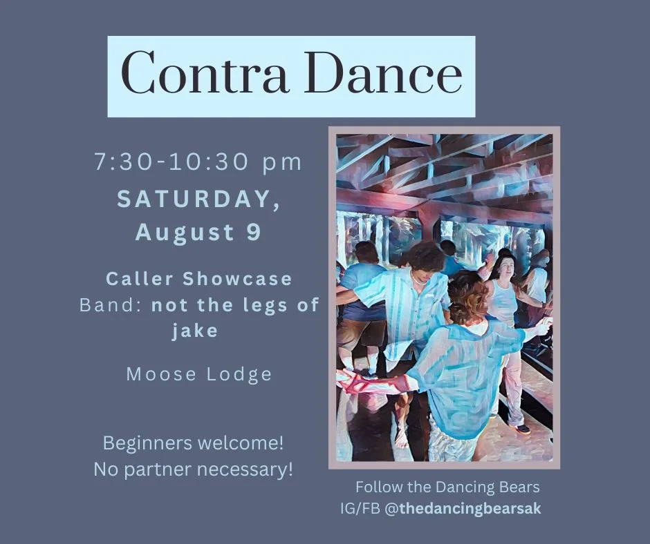 Our only dance of the season OUTSIDE!

We will be dancing in the pavilion behind the Moose Lodge (4211 Arctic Blvd). Dances are outside, rain or shine, so please dress accordingly. And the dance floor is concrete so please wear comfy shoes. 

Lesson 
