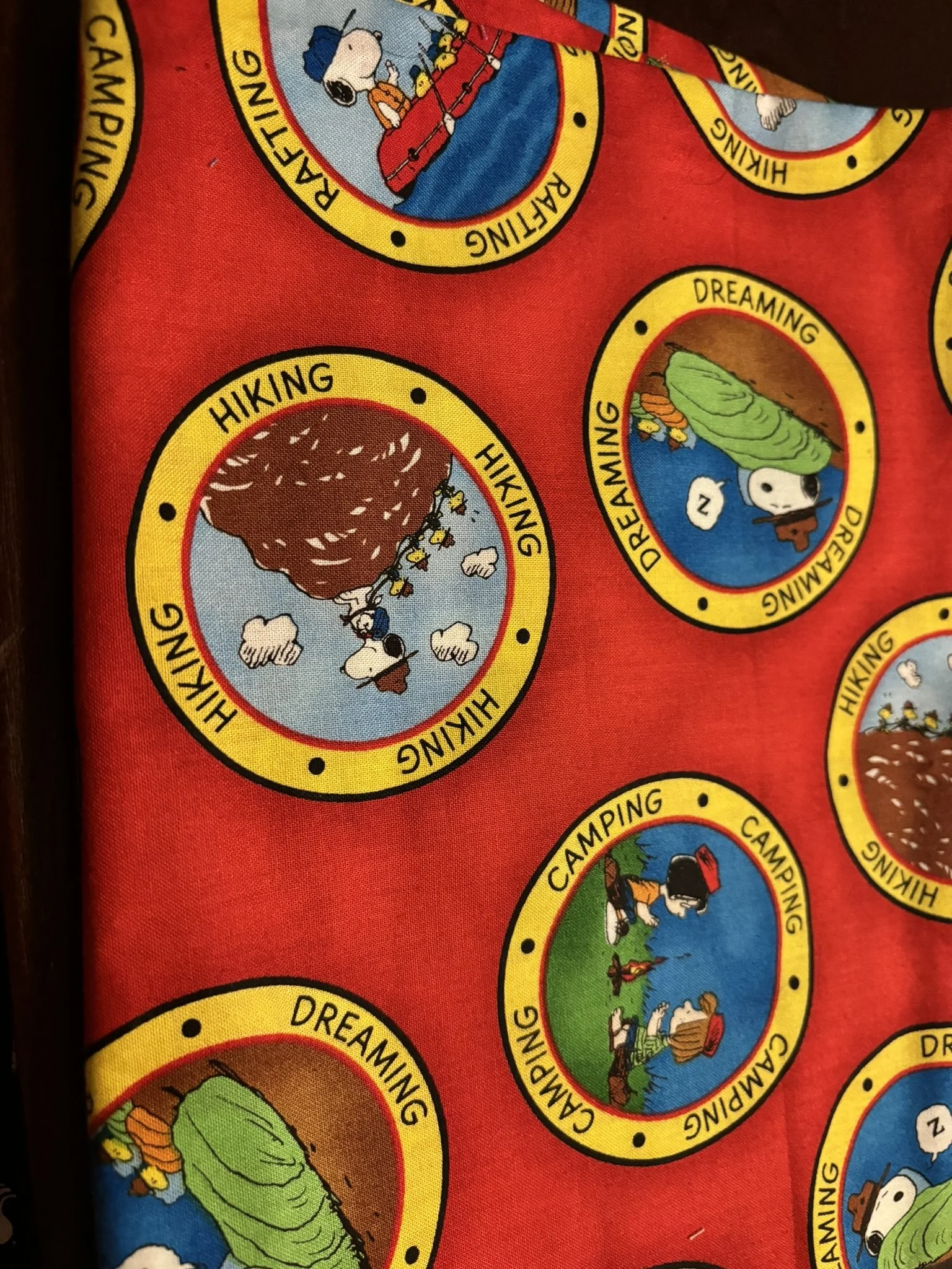 Snoopy Scout Badges on Red
