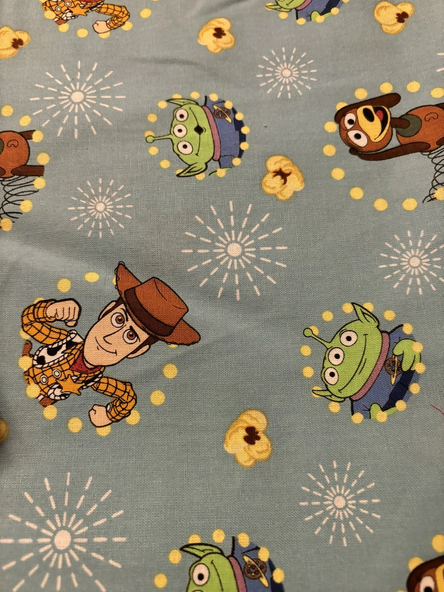 Buzz Lightyear on Light Blue Cotton