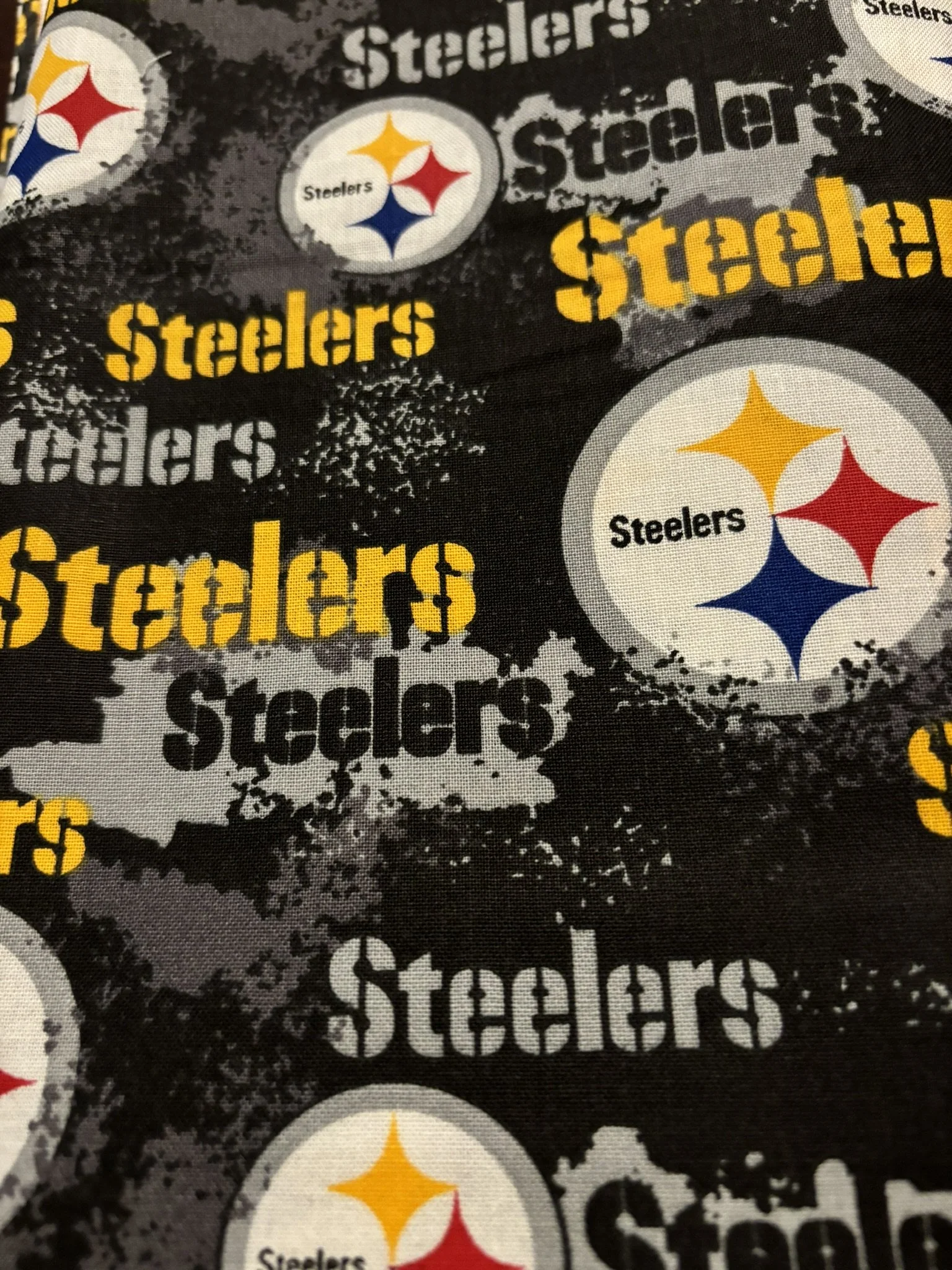 Steelers on Black Cotton