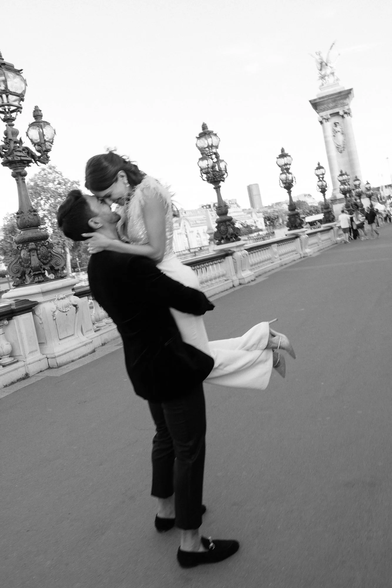 Couple Kissing in Paris, France