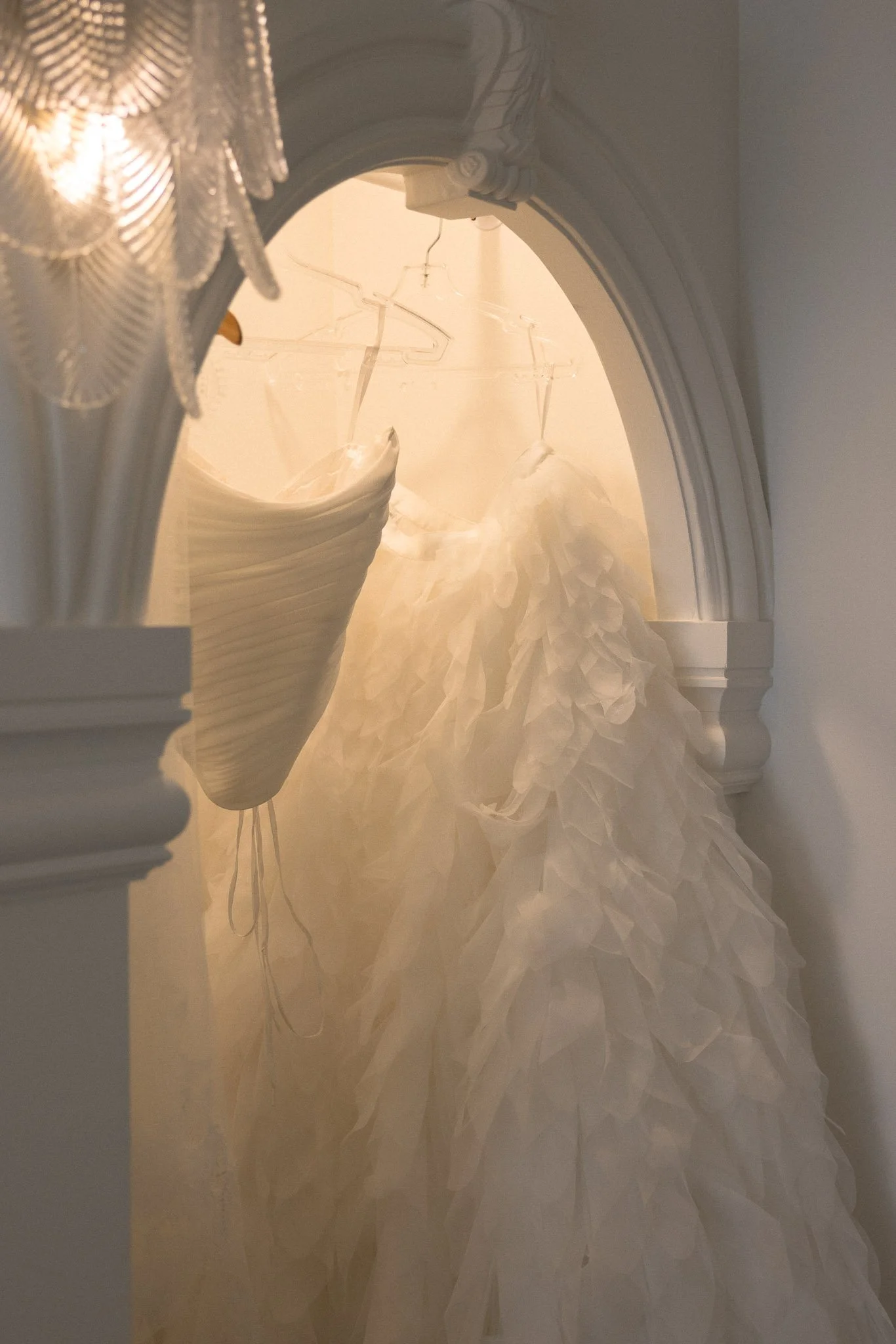 Wedding dress hanging up at Braeside Estate.jpg