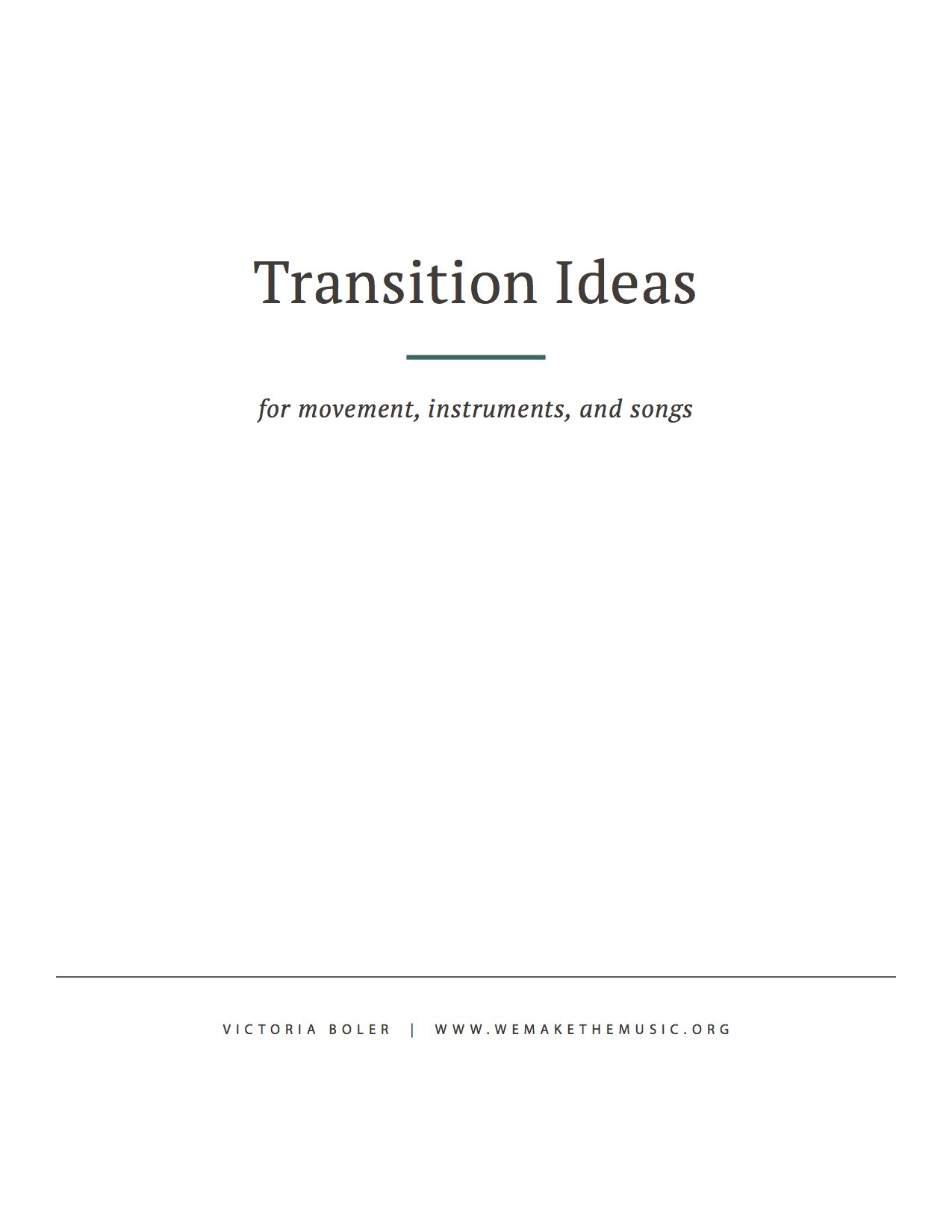 Lesson Transition Ideas
