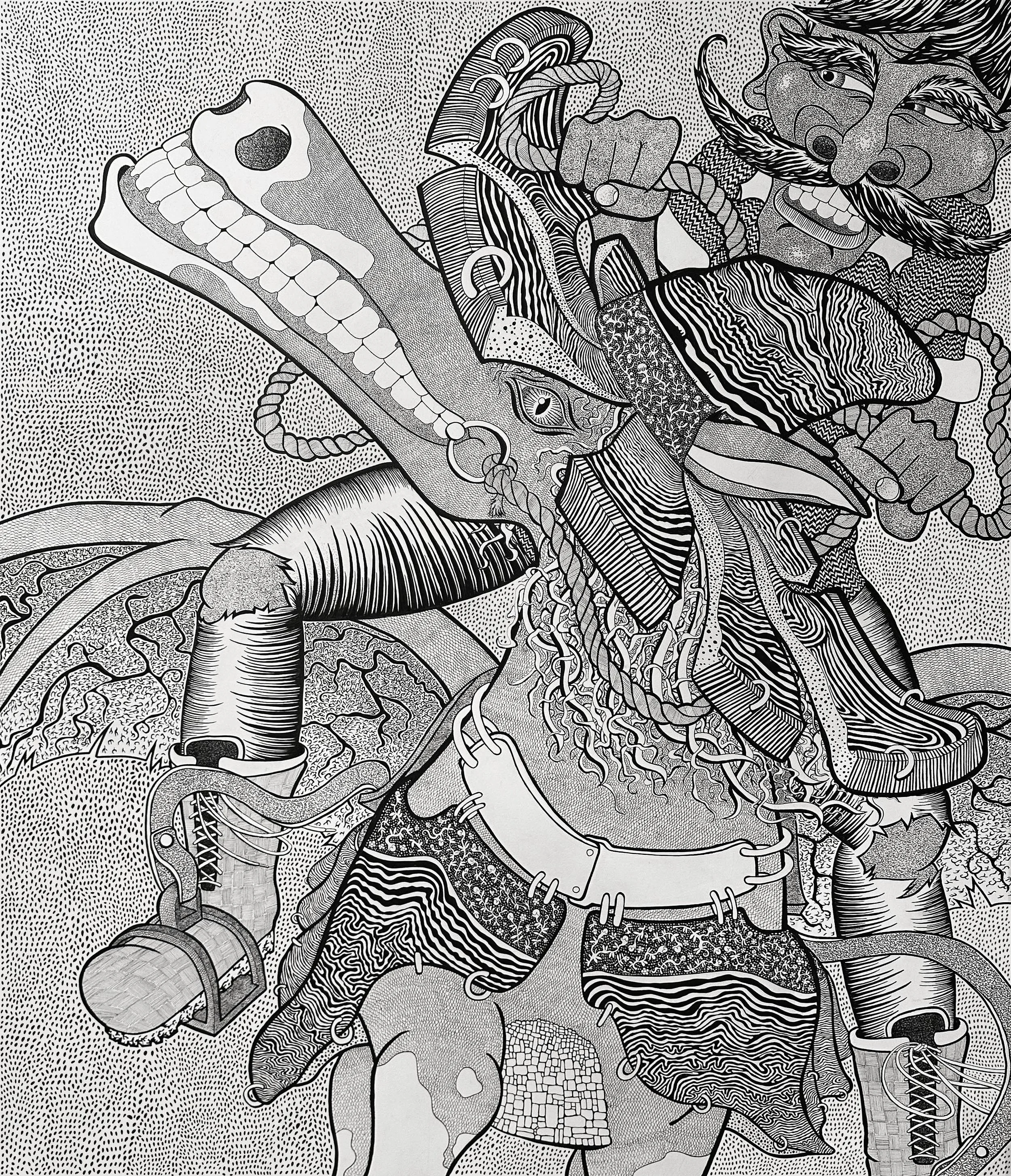 Night Flight, 2024, 45x37 in.