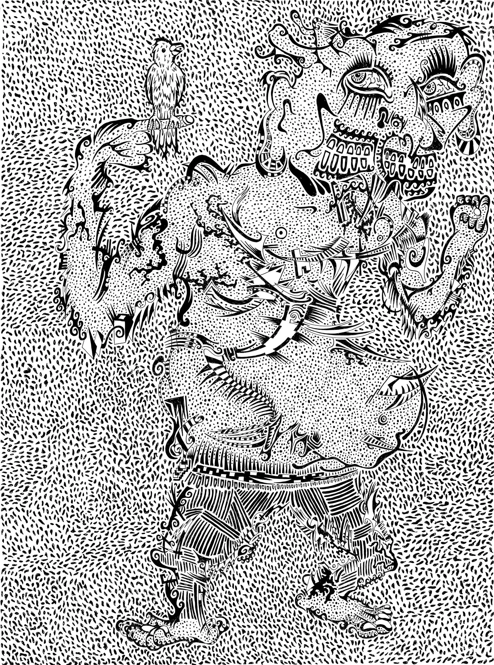 Bird and Man, 2017, 30x22 in.