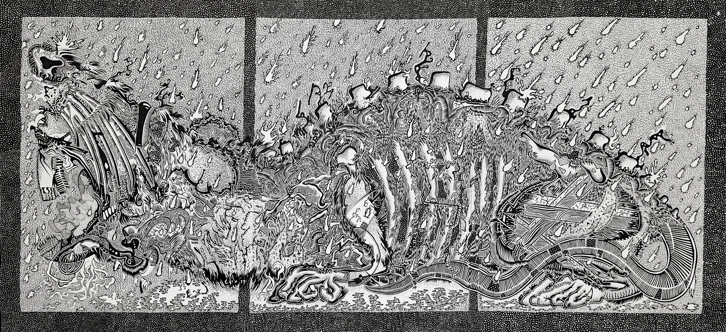 Giant Malformed Rat, 2023, 36x68 in.