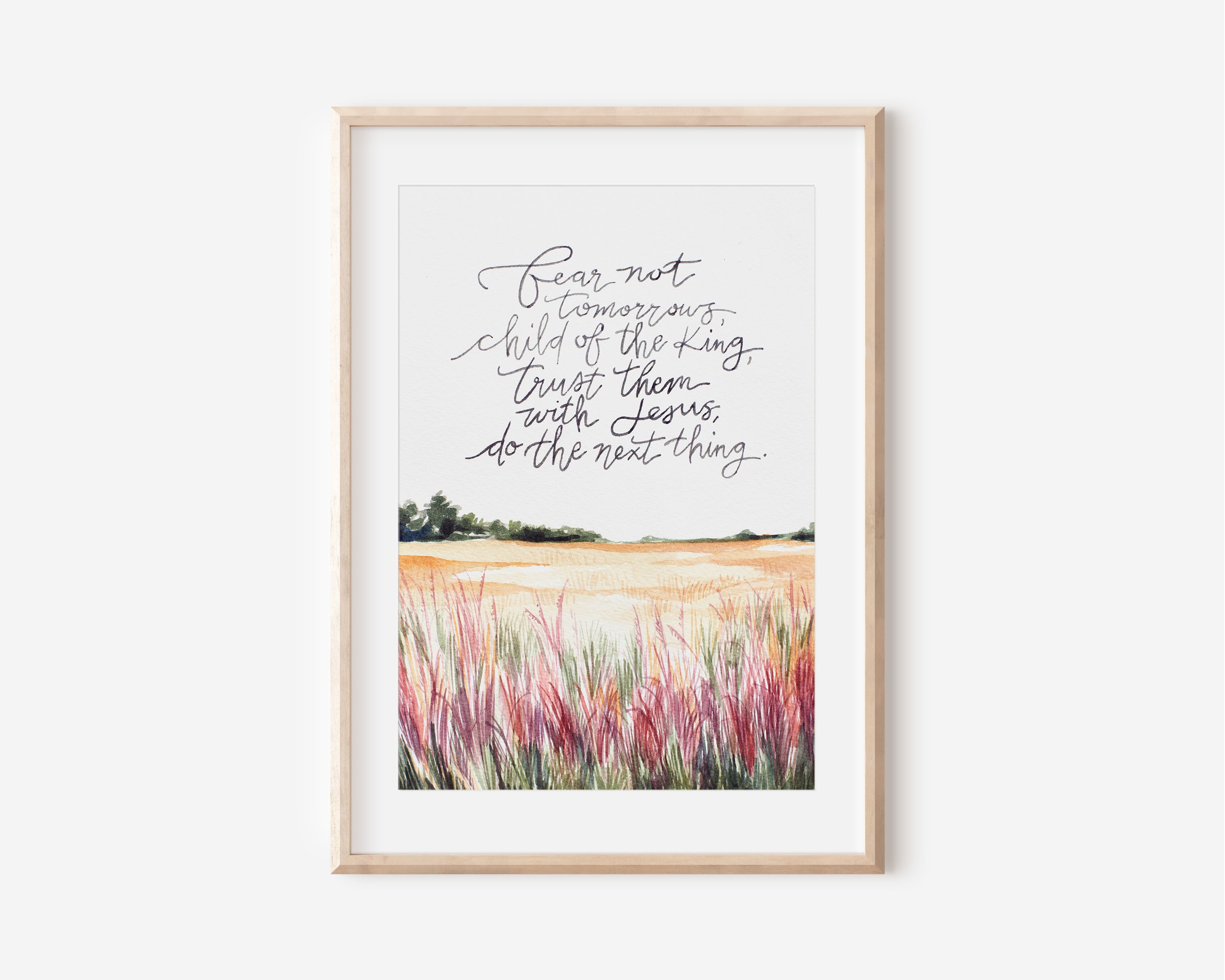 Watercolour Inspirational quote hand-lettered by Brisbane Christian artist, Kaye Redman.