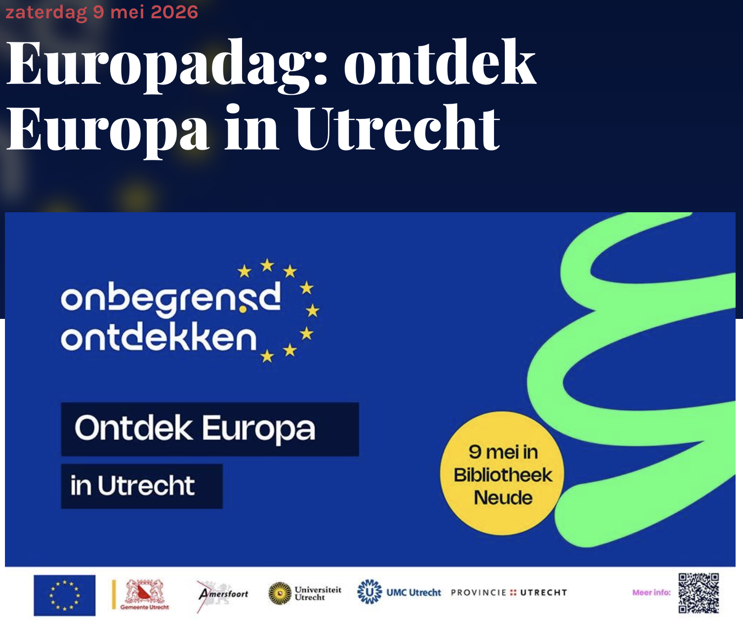 Europadag: ontdek Europa in Utrecht. 9 mei in Bibliotheek Neude.