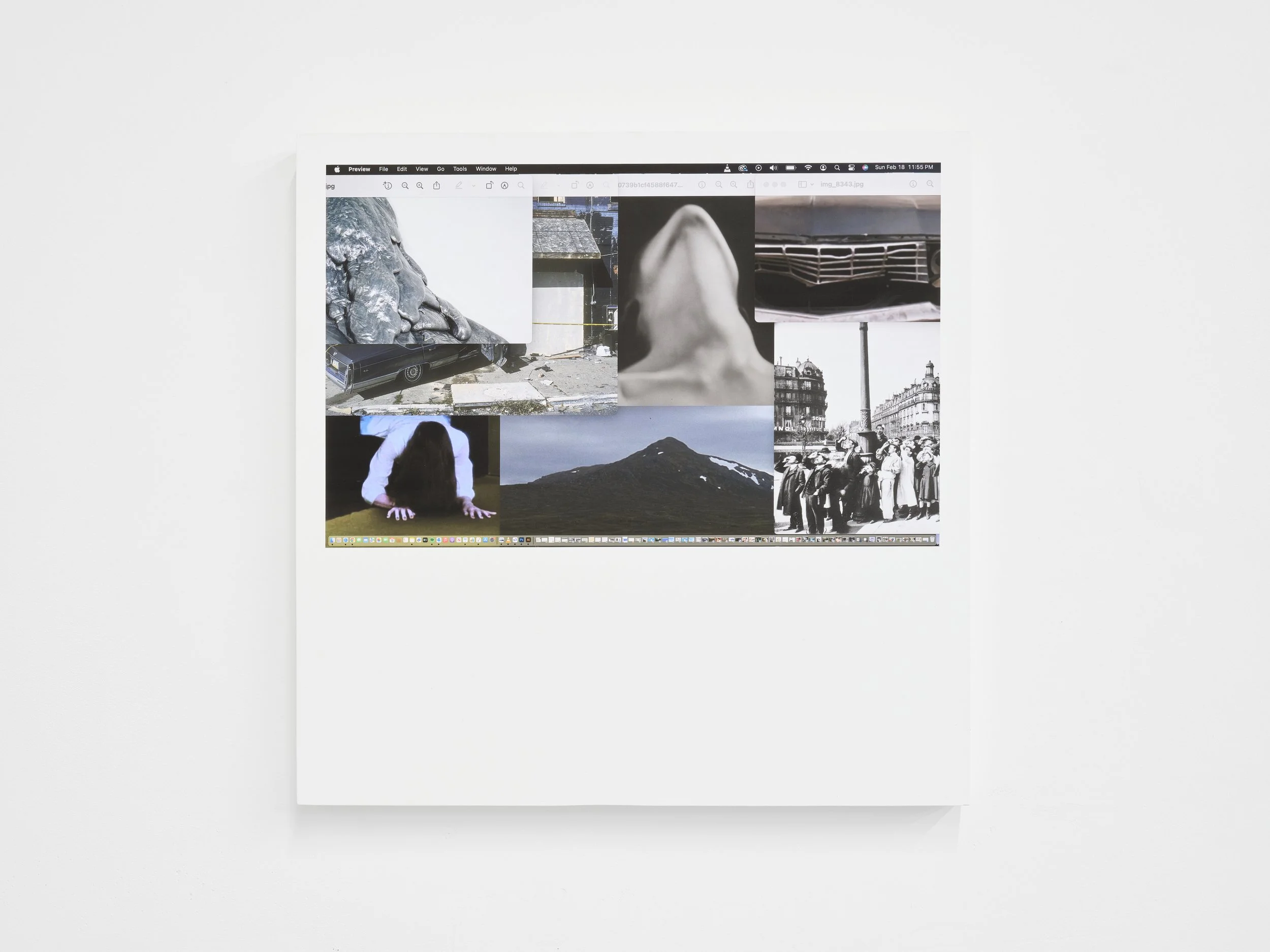 "Atlas #3". 2024. Screenshot collage on wood panel. 20" x 20".