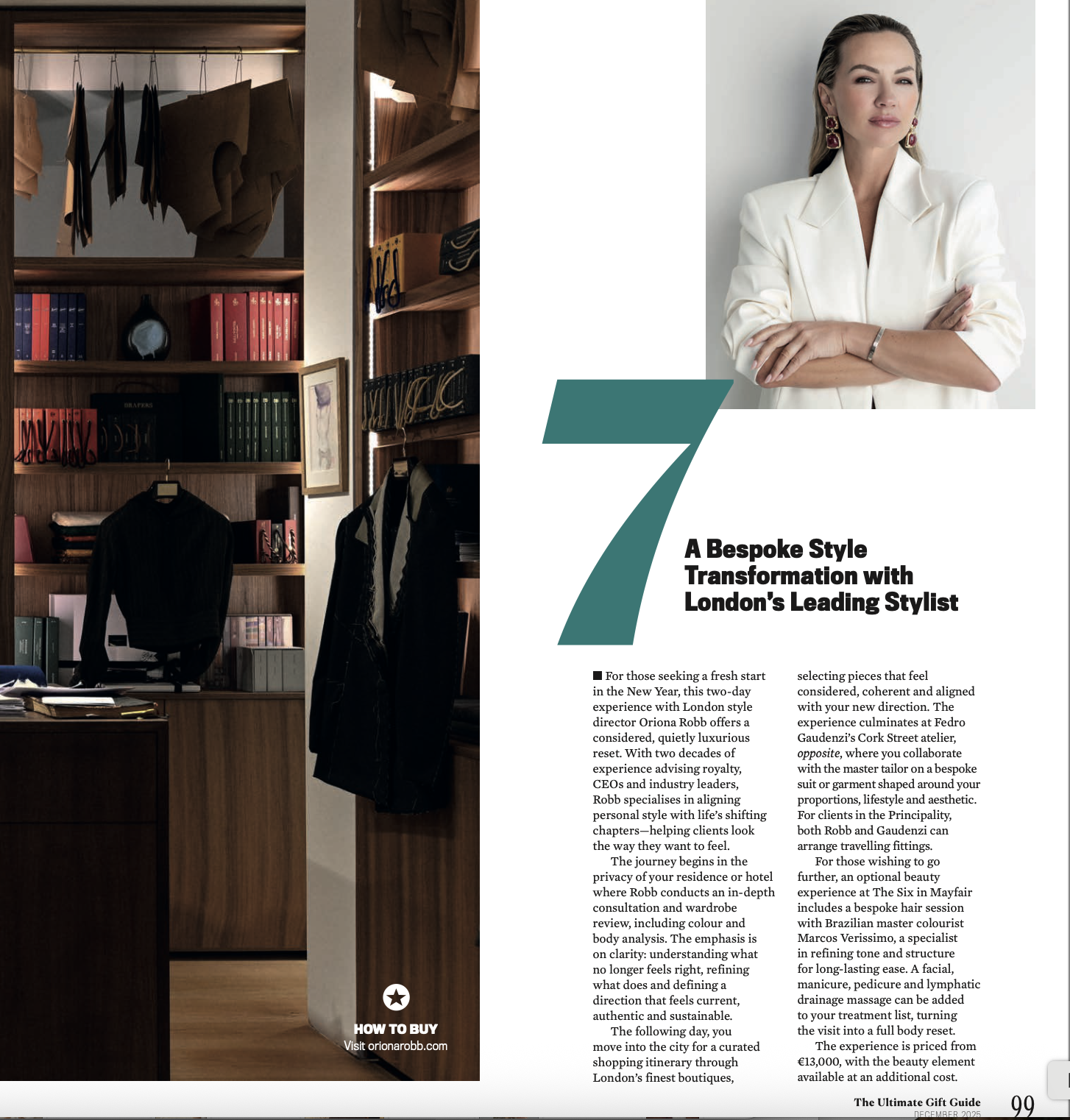 Oriona Robb contributing to a luxury fashion and lifestyle project.