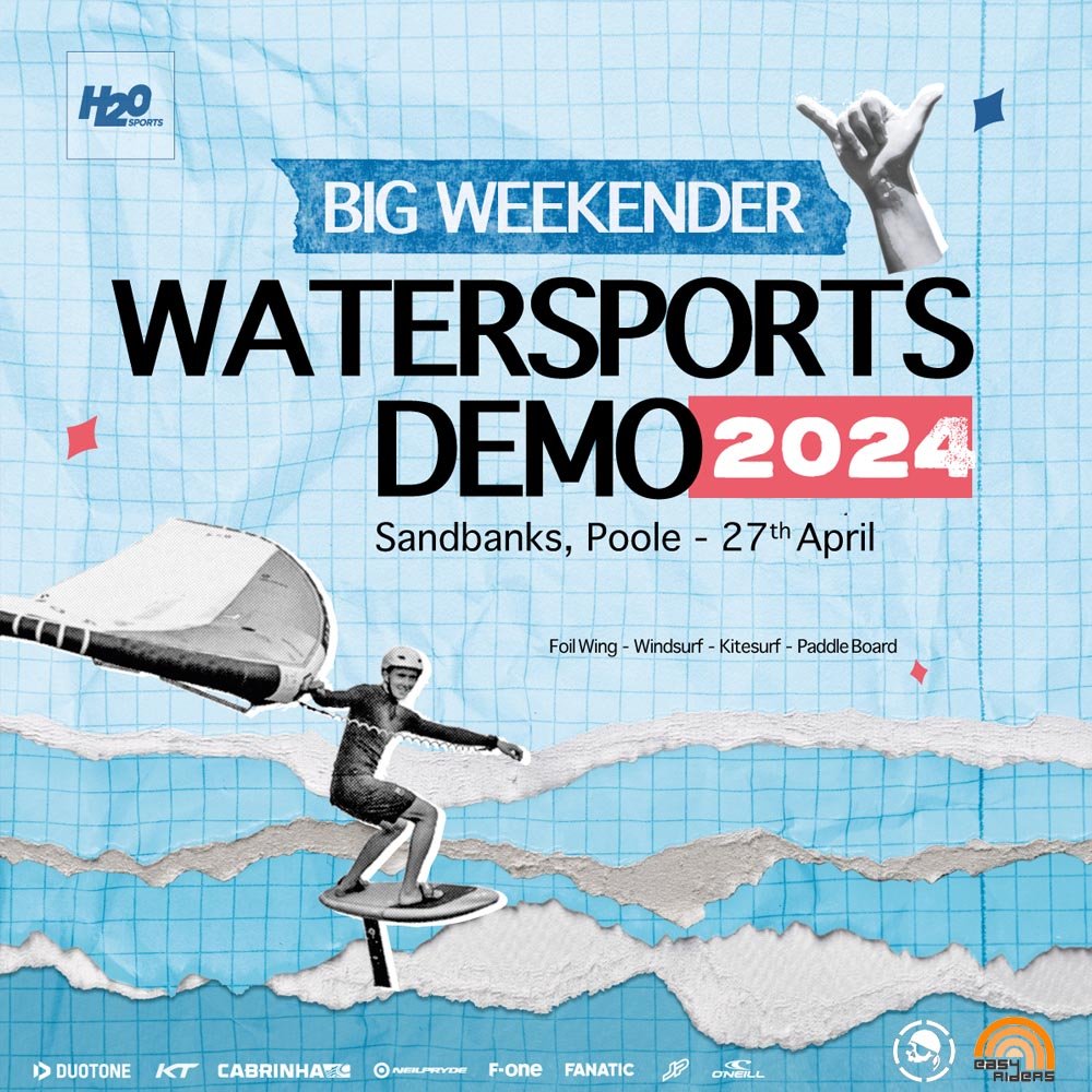 @h2o_sports will be kicking off the 2024 season with a FREE Watersports Demo on Saturday 27th April 2024 in Poole Harbour, Sandbanks...

Run in conjunction with @easyridersuk - they'll be offering free taster sessions for wing foiling, paddle boardin