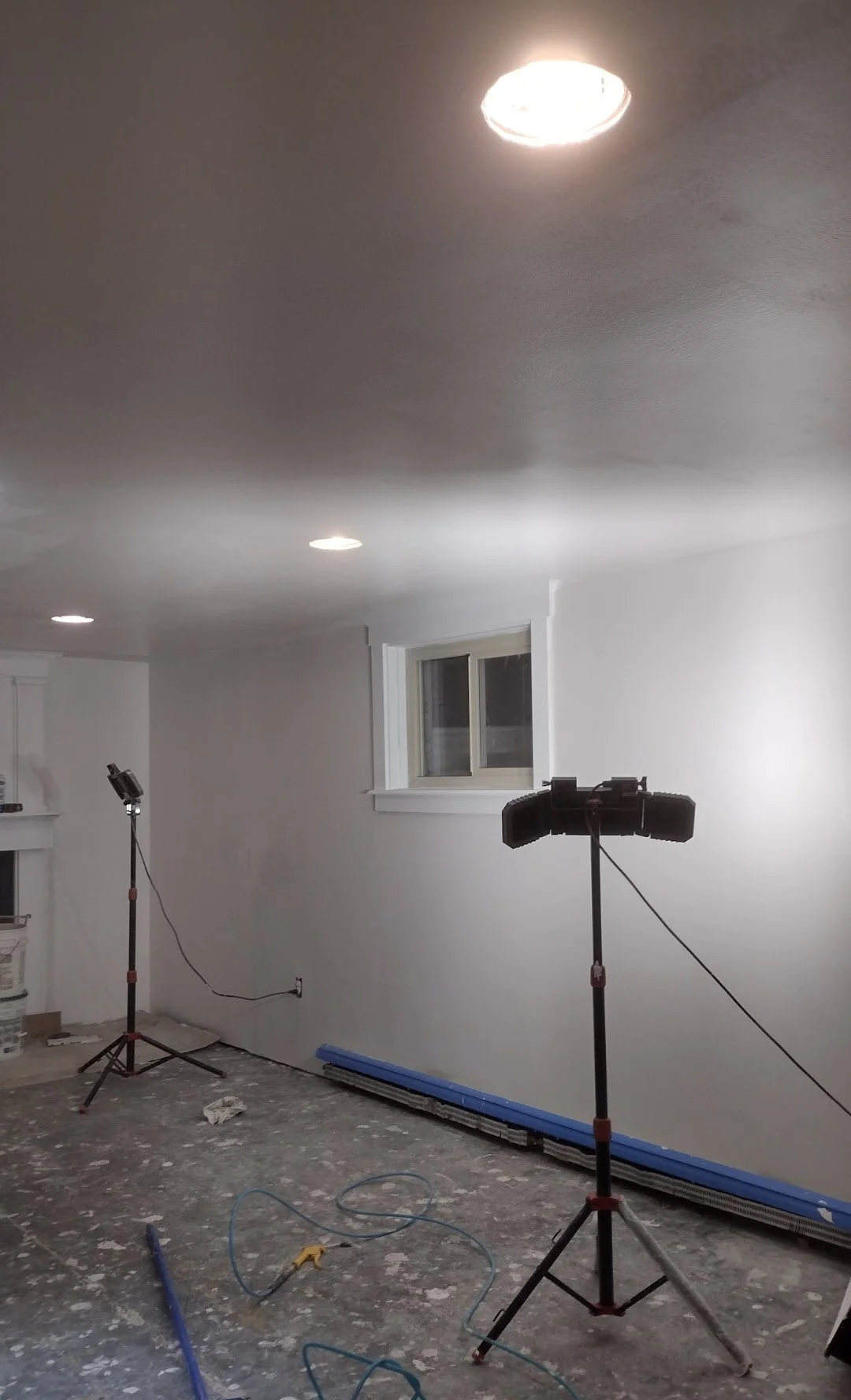 Flat walls in lower level and trim progress oh .jpg