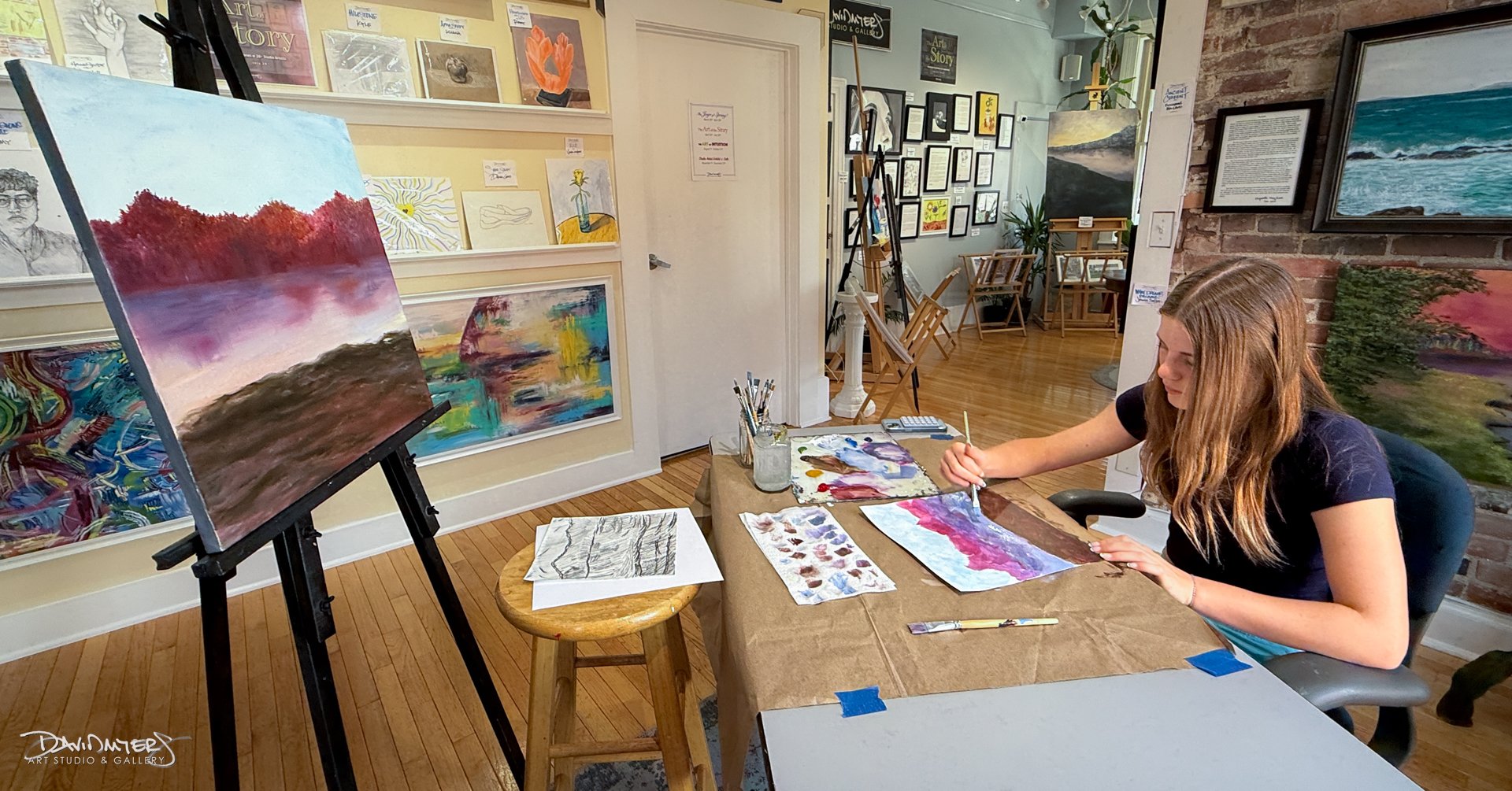 - An Inspired Visit

While in town visiting family, Hannah&mdash;returned to the studio, continuing a creative thread we&rsquo;ve shared since 2017.

This time, she created an acrylic study drawn from the movement and mood of Jenna Sulser&rsquo;s &qu