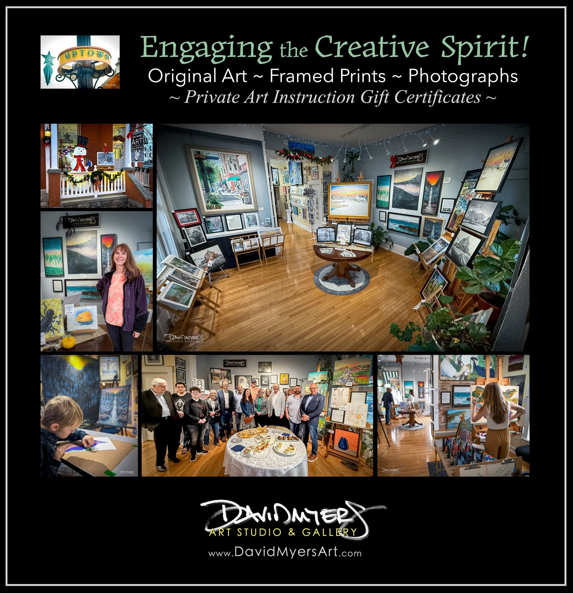 ✨ Experience the Magic of the Season &bull; Share the Gift of Art ✨

The gallery is glowing with creativity this holiday season! 🎨✨
Discover original paintings, framed prints, photography, and art instruction gift certificates&mdash;meaningful gifts