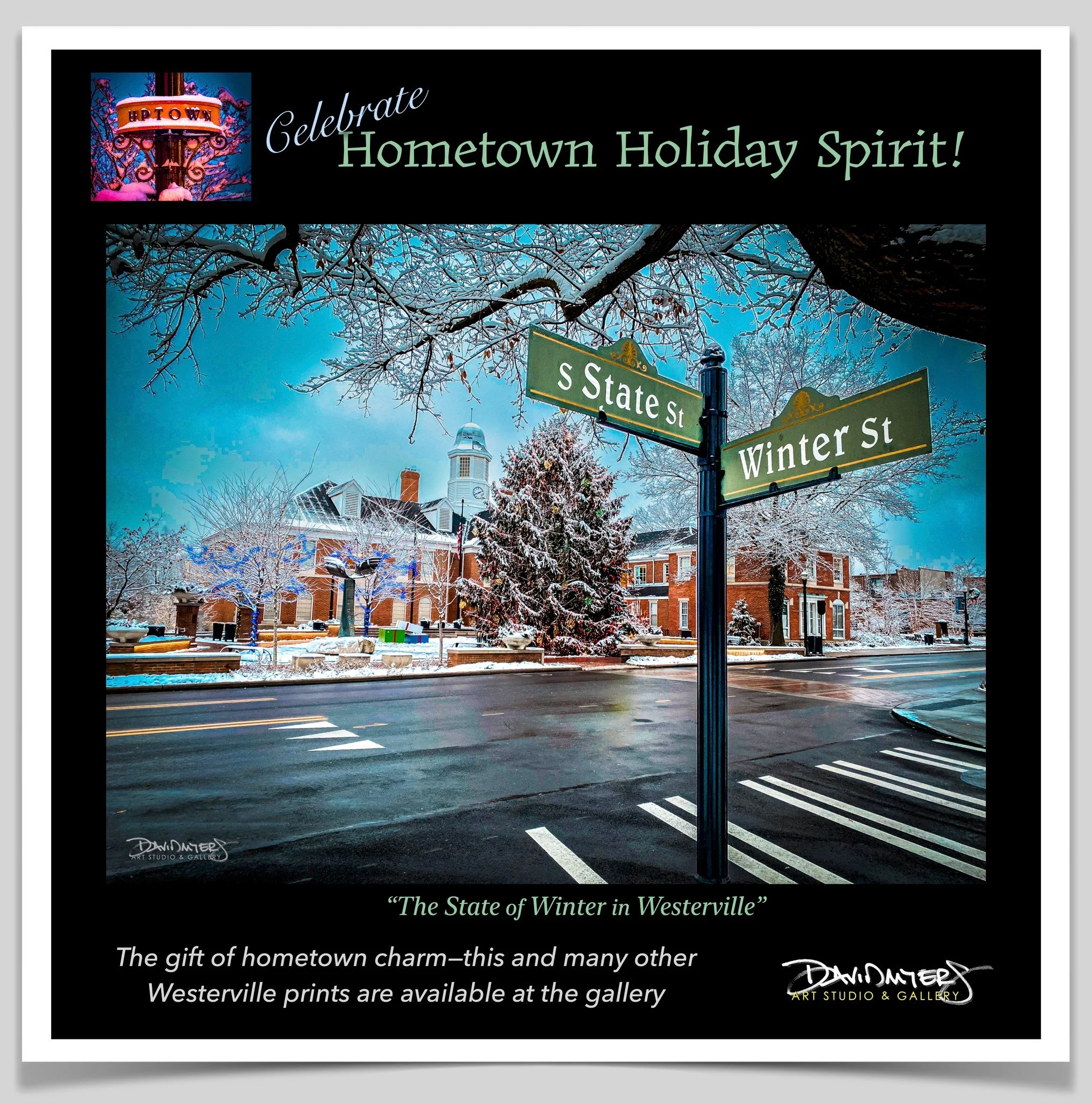 ❄️ The Westerville spirit is tangible&mdash;and ready to wrap! ❄️

This piece, along with many other Westerville-themed photos, art prints, and even notecards, is available in the gallery. Choose framed or unframed options in a variety of sizes&mdash