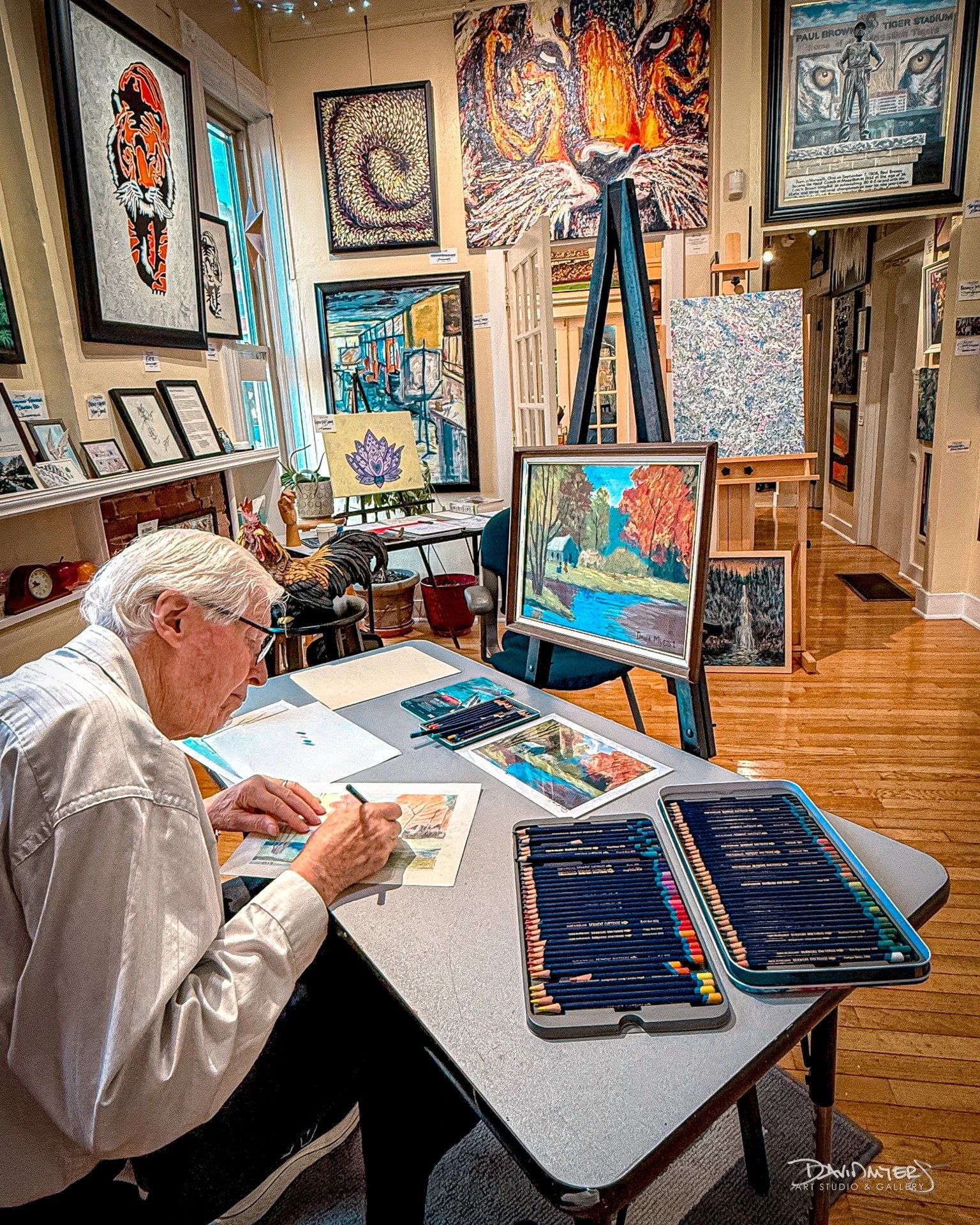 Creative Theory
Neil Robertson, 87, with the same mind that solved some of mathematics&rsquo; toughest problems, is now exploring color, form, and intuition as he works on his illustration in the studio. Proof that curiosity and creativity can be emb