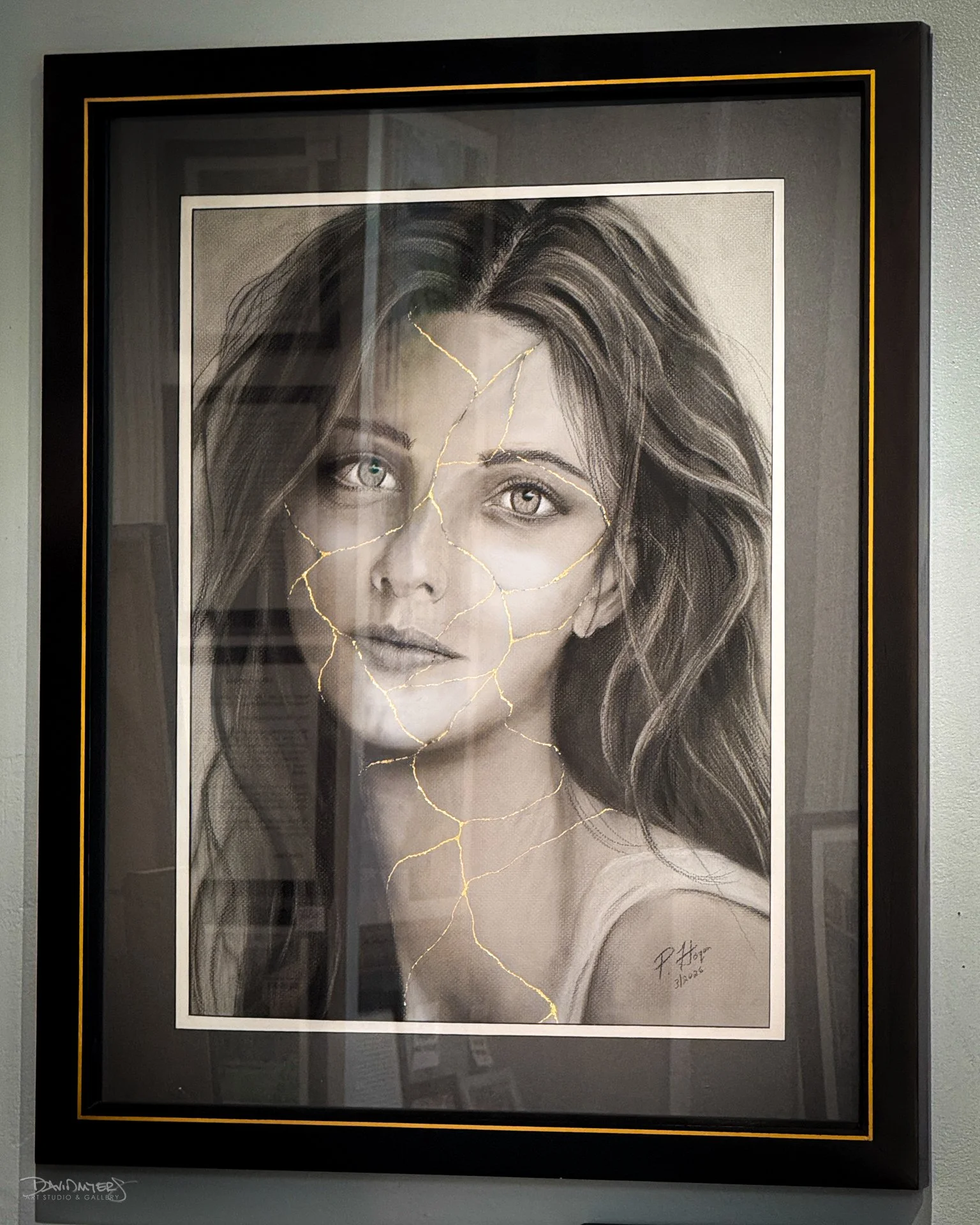 Quiet Strength in the Full Story

Pat Hogan&rsquo;s original charcoal with gold leaf drawing, &ldquo;Gilded Journey,&rdquo; draws from the spirit of Kintsugi&mdash;the idea that what we&rsquo;ve been through becomes part of who we are.

There is a qu