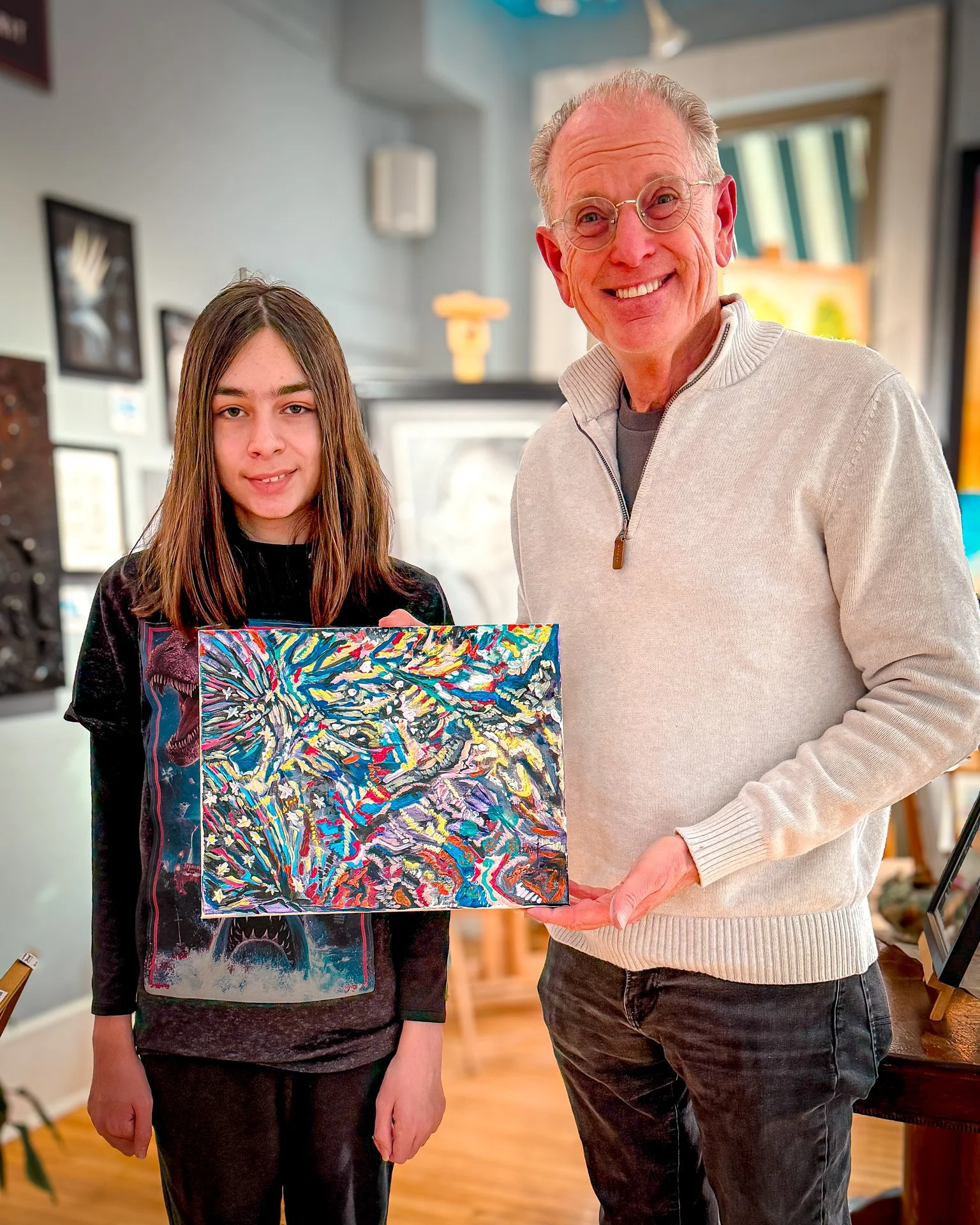 &ldquo;Infinite Exploration"

With Kyle and our collaborative abstract, &ldquo;Infinite Exploration&rdquo;. Being present, in the moment and trusting our instincts, creative surprises happen.  See this and other studio artists&rsquo; work in the