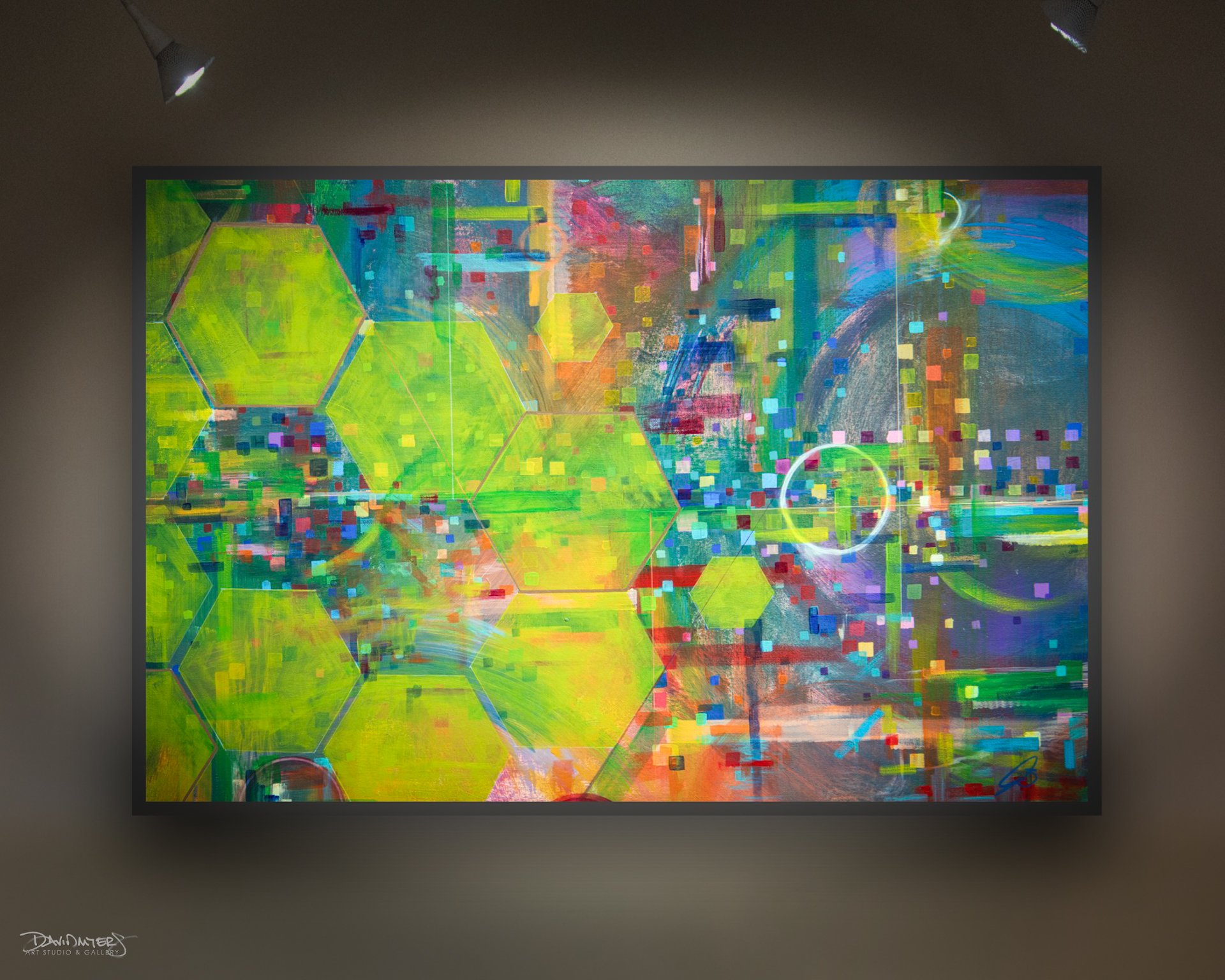 “Clarity in the Chaos” 24” x 36” acrylic on canvas, unframed by Jenna Sulser.  $875. Shipping available.