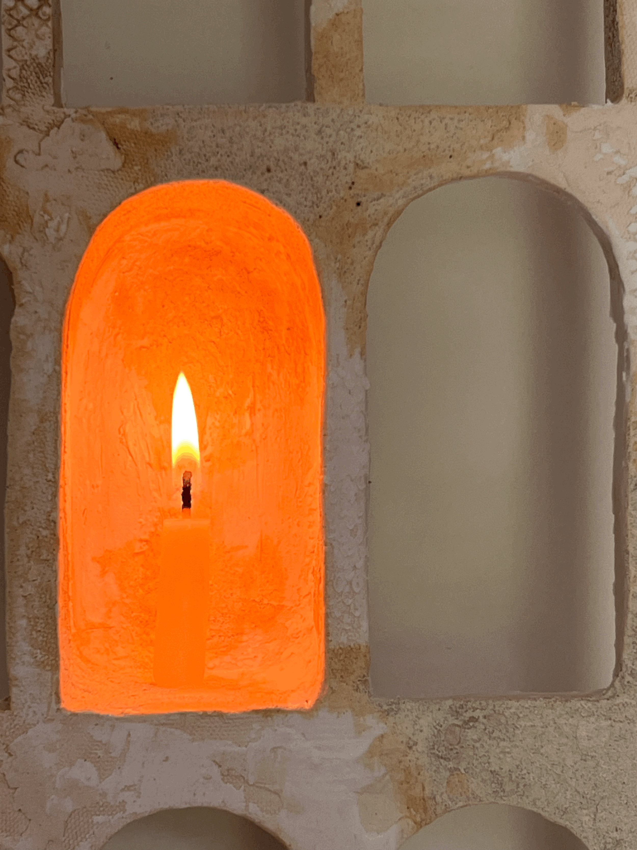 Patinated ceramic shrine by UK artist, Seetha Hallett