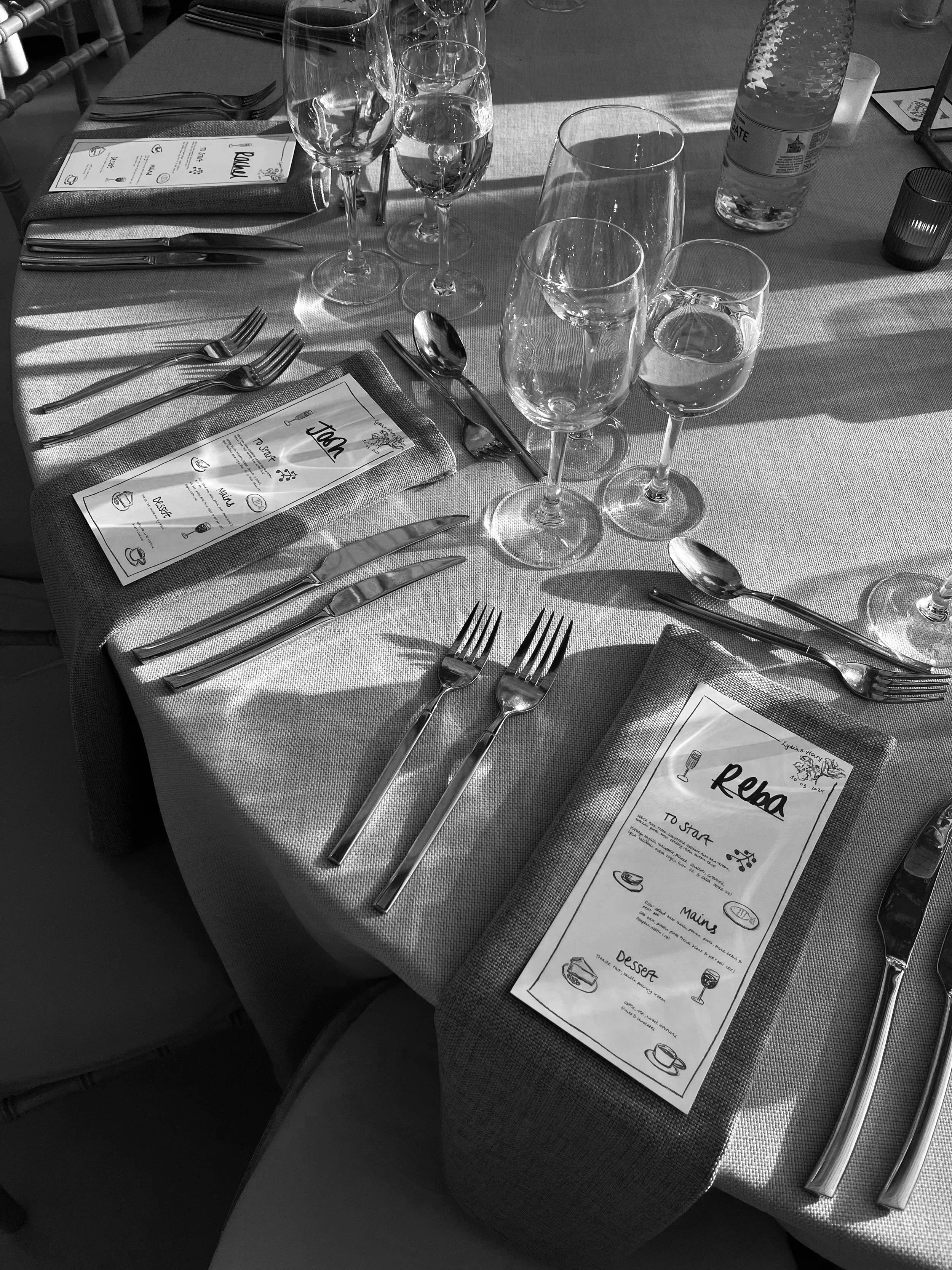 FOOD ILLUSTRATION MENU DESIGN FOR WEDDING EVENT STATIONERY 