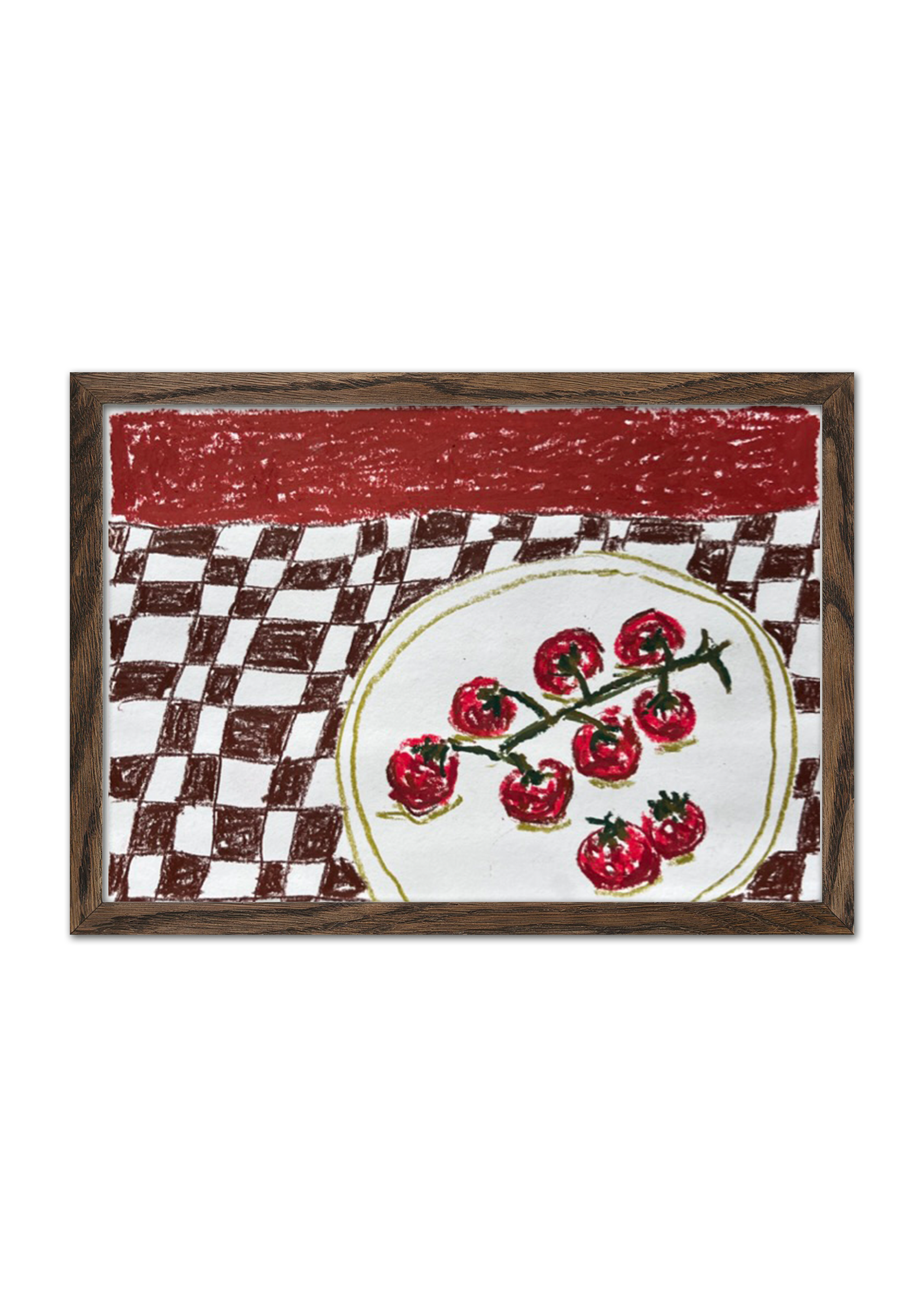Tomatoes on check-Framed.png