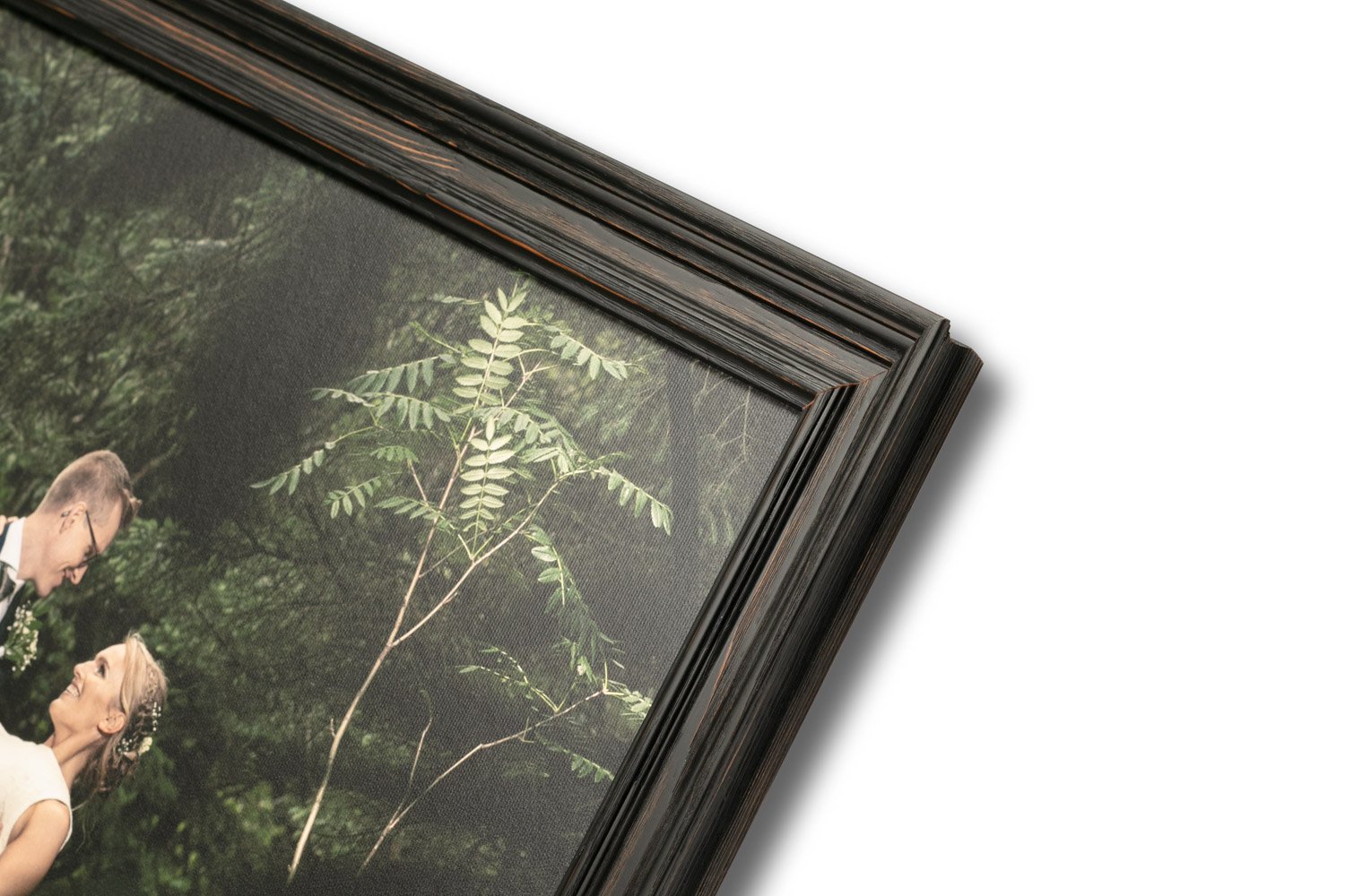 Vintage með svörtum tréramma