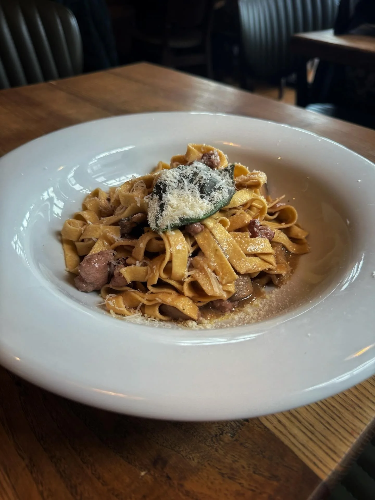 We added it&hellip; now you&rsquo;ll want it 🔥

Come try our new Pappardelle Salsiccia and taste the magic for yourself, book your table now! ✨ 

@posillipo.restaurant

#PappardelleSalsiccia #NewOnTheMenu #PosillipoRestaurant #ItalianCuisine #Foodie