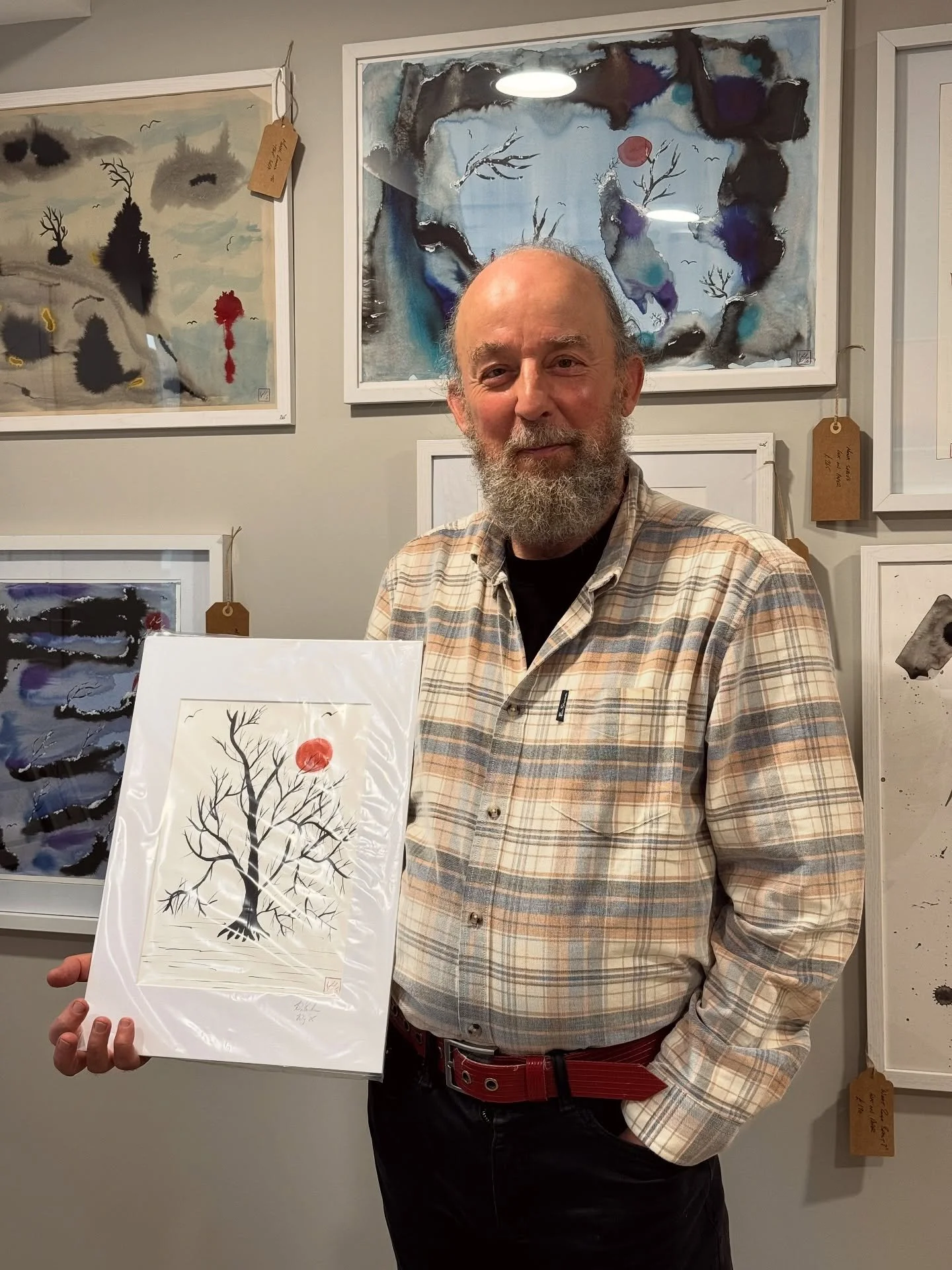 Step into the tranquil world of John Britton, where stillness and contemplation take centre stage. Working mainly in inks &mdash; often only black and red &mdash; his minimalist, Japanese-inspired pieces are designed to quiet the mind and draw you in
