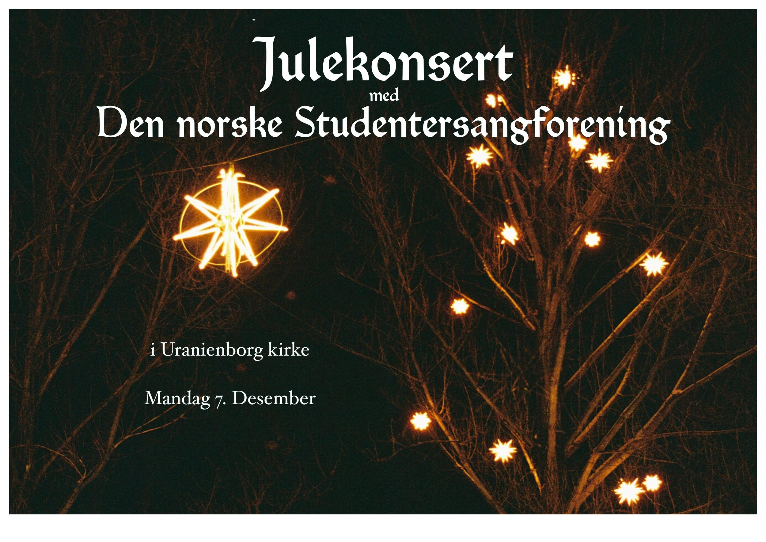 Julekonsert med Den norske Studentersangforening kl. 18:00