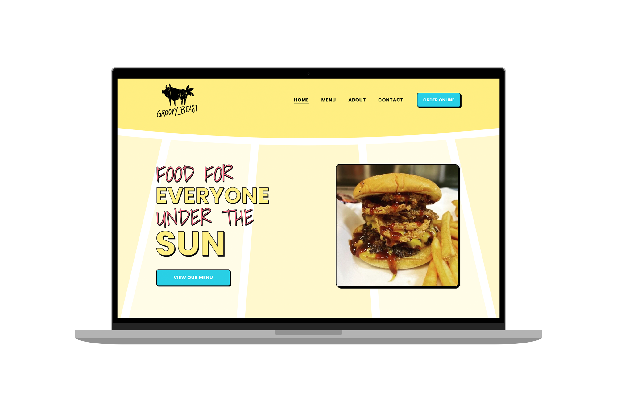 Groovy Beast Website Mockup - Laptop