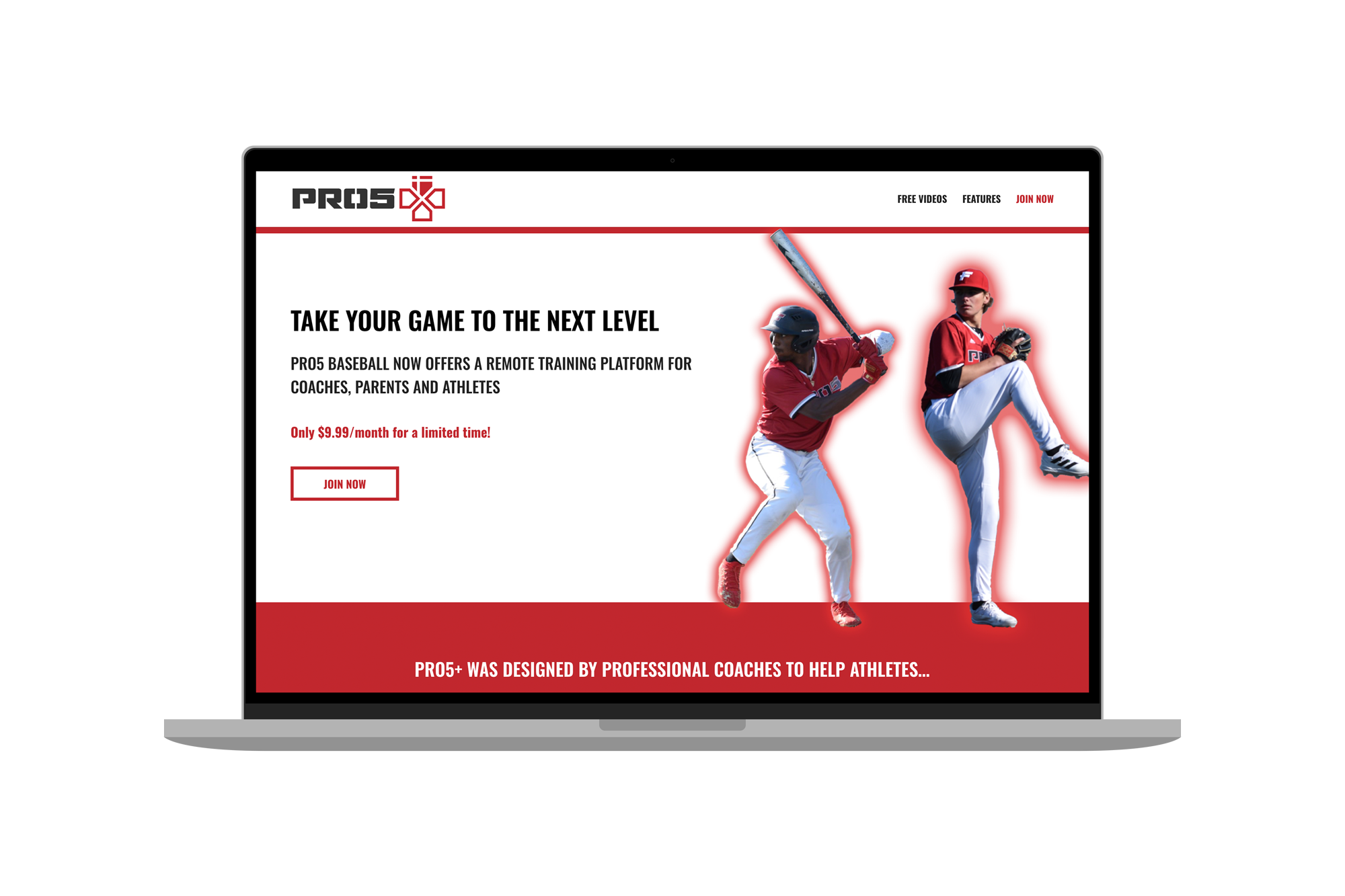 PRO5+ Website Mockup - Laptop